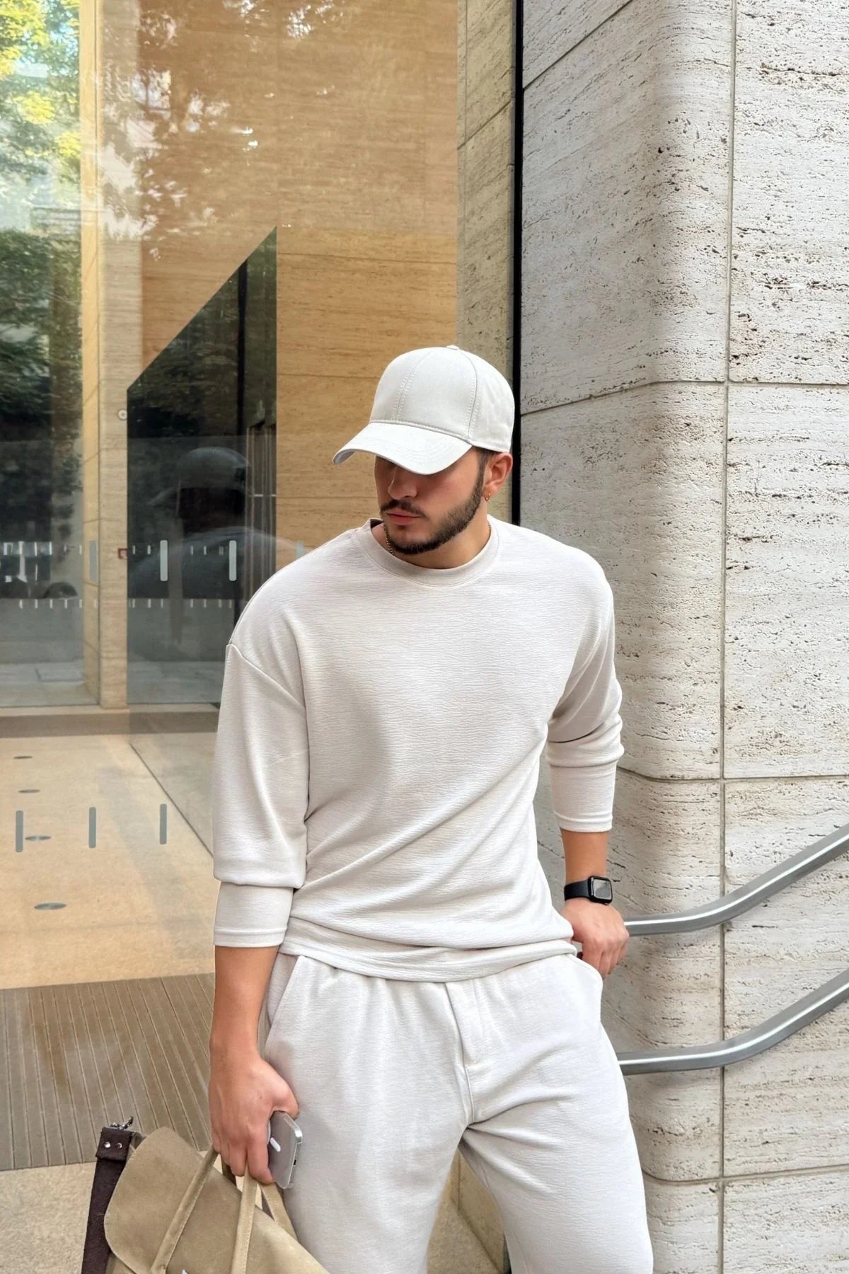 Arnik Oversize Erkek Dökümlü Soft Touch Uzun Kollu Sweatshirt Tişört - Livio Ferri