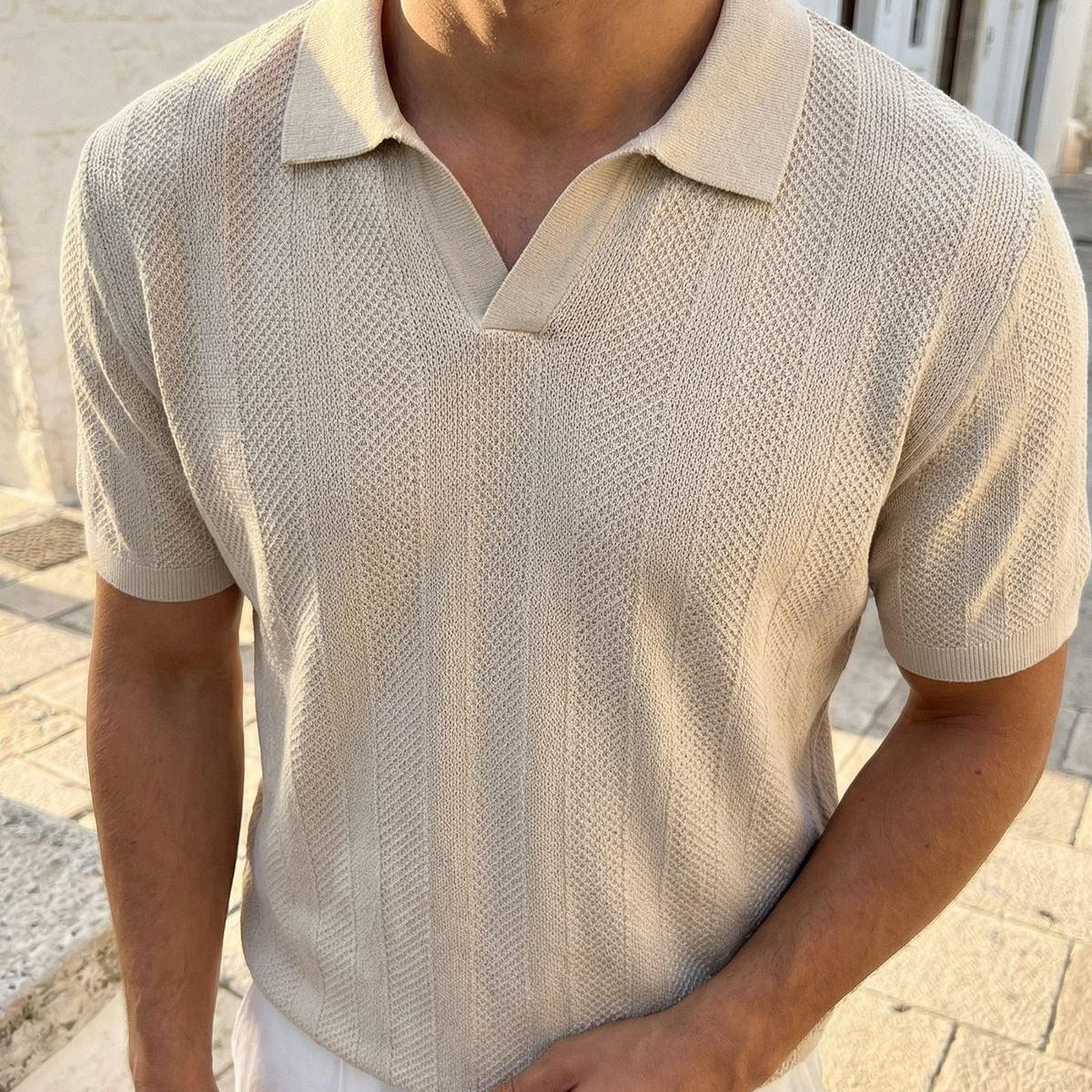 Chapa Regular Fit Polo Yaka Erkek Kısa Kol Dokulu Triko Tişört - Livio Ferri