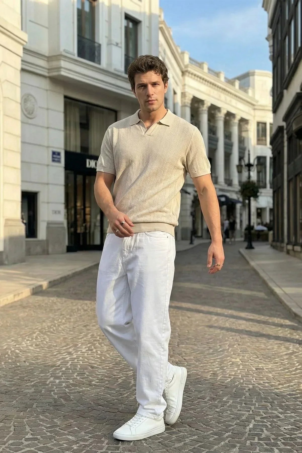 Chapa Regular Fit Polo Yaka Erkek Kısa Kol Dokulu Triko Tişört - Livio Ferri