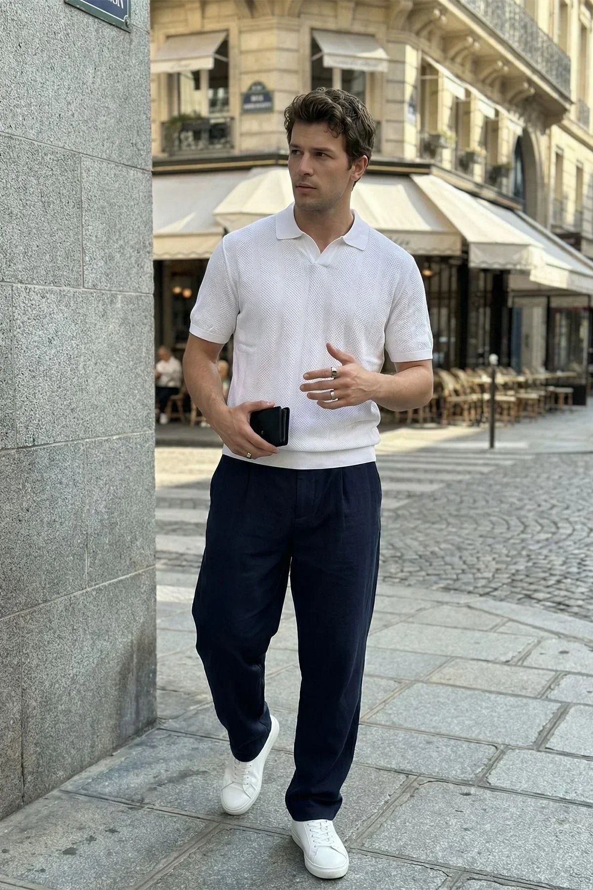 Chapa Regular Fit Polo Yaka Erkek Kısa Kol Dokulu Triko Tişört - Livio Ferri