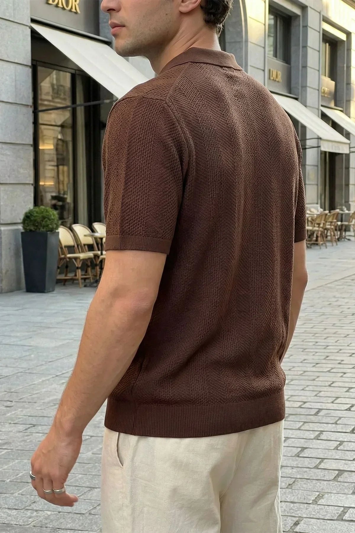 Chapa Regular Fit Polo Yaka Erkek Kısa Kol Dokulu Triko Tişört - Livio Ferri