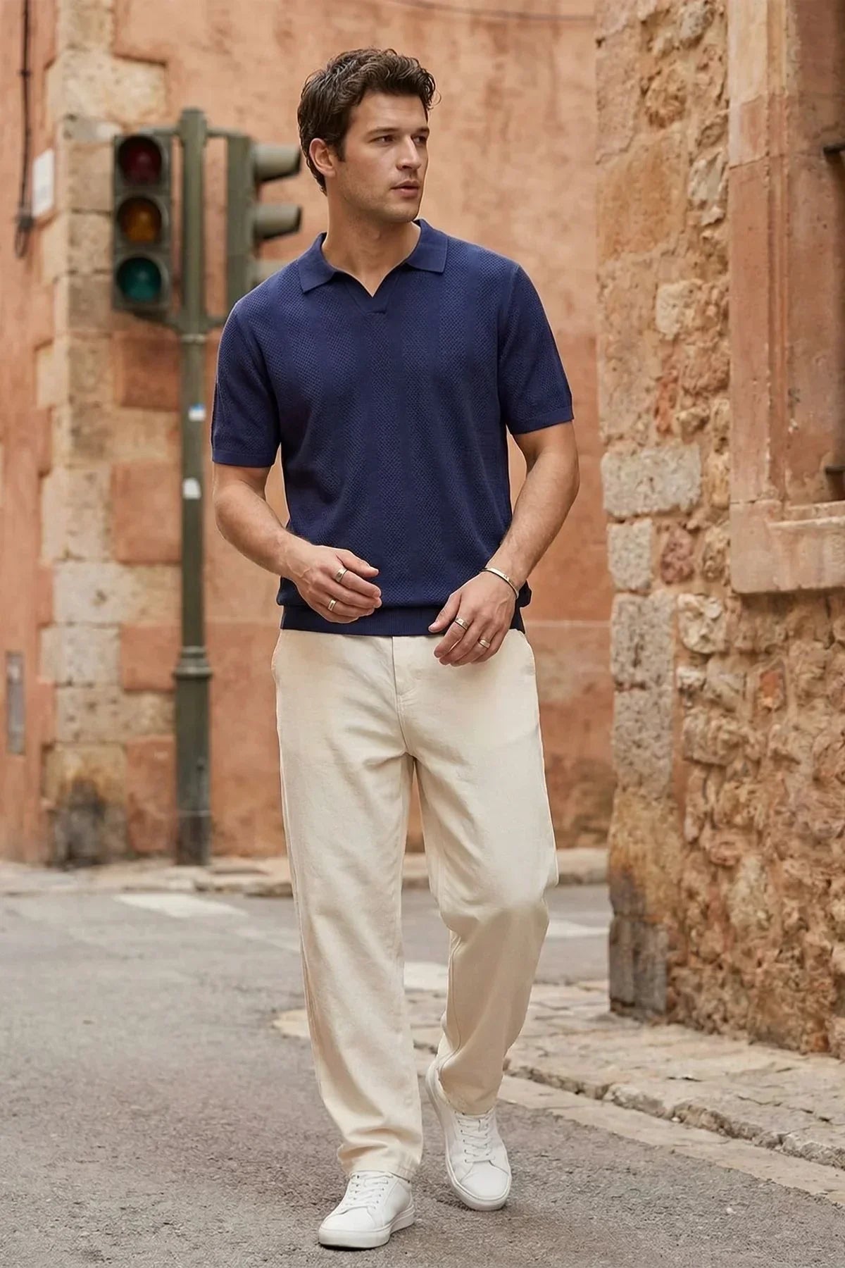 Chapa Regular Fit Polo Yaka Erkek Kısa Kol Dokulu Triko Tişört - Livio Ferri