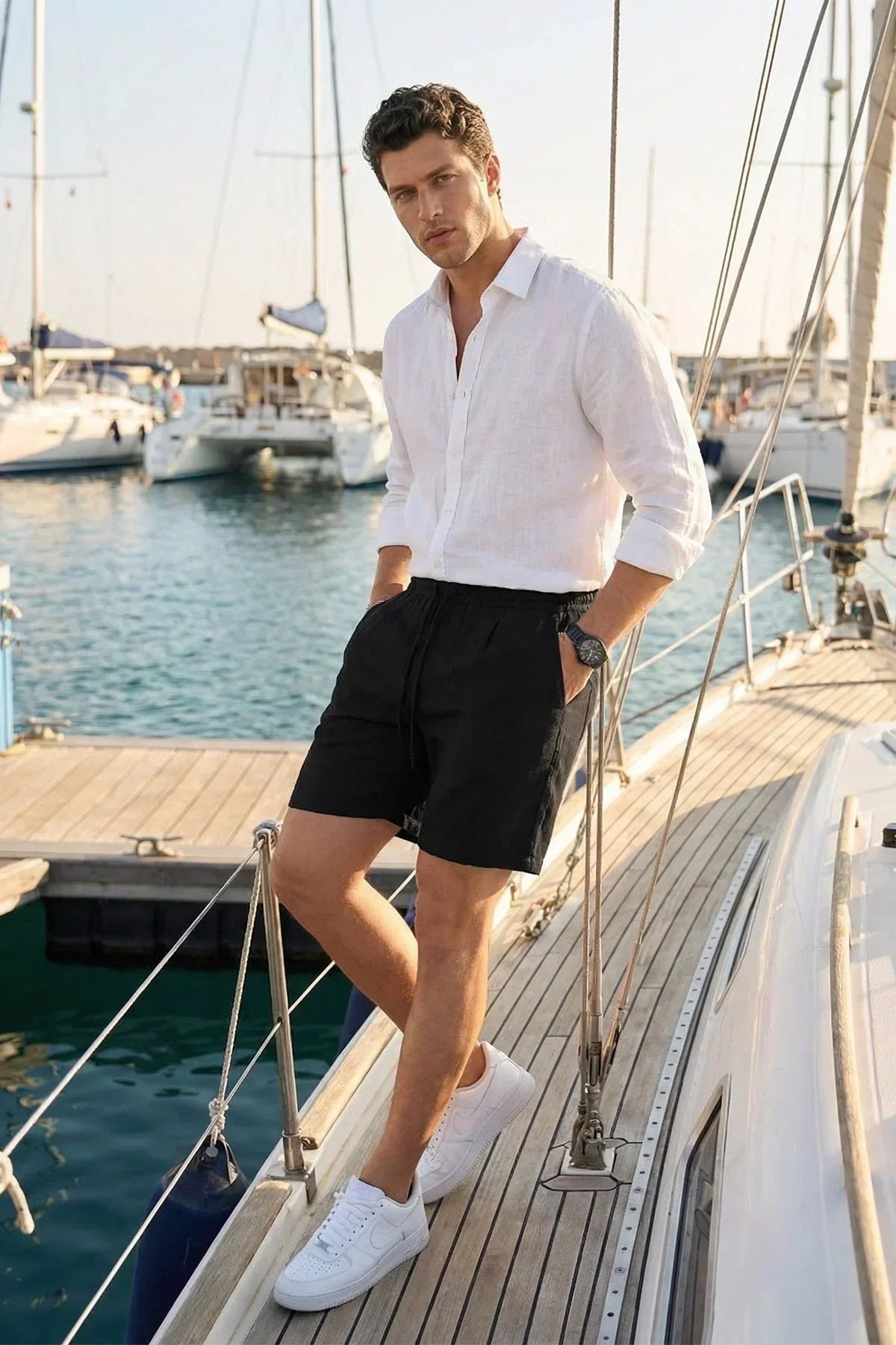dulan-keten-erkek-sort-rahat-kalip-basic-27412 - Livio Ferri