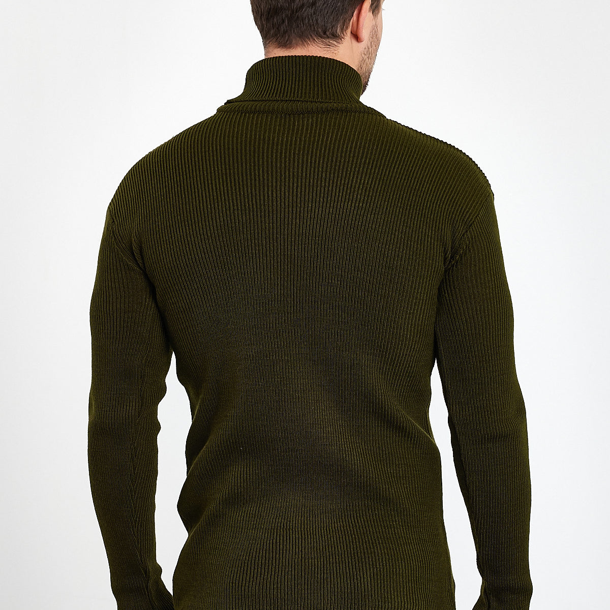 Erkek Balıkçı Yaka Slim Fit Fitilli Triko Kazak