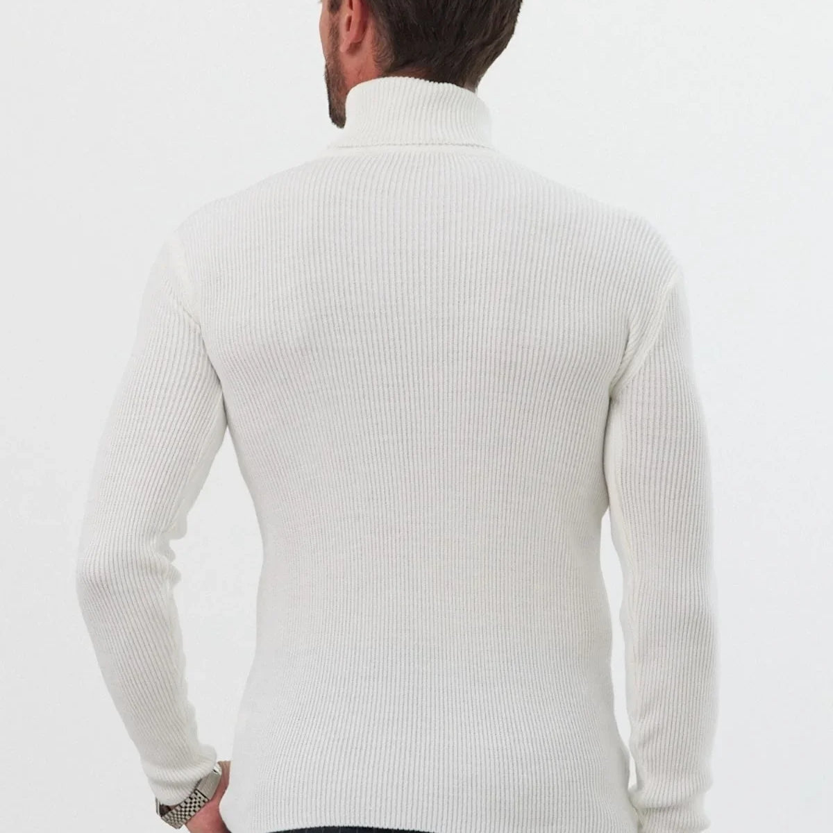 Erkek Balıkçı Yaka Slim Fit Fitilli Triko Kazak - Livio Ferri