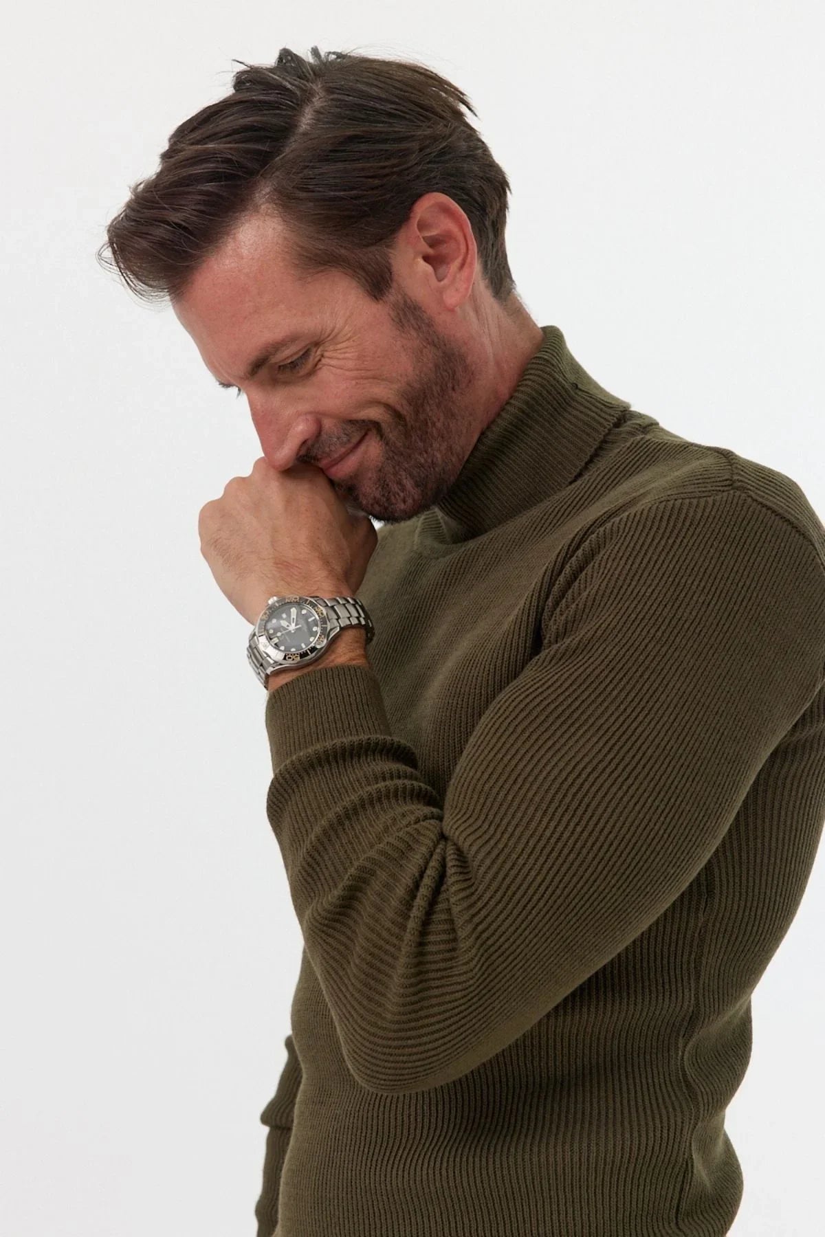 Erkek Balıkçı Yaka Slim Fit Fitilli Triko Kazak - Livio Ferri