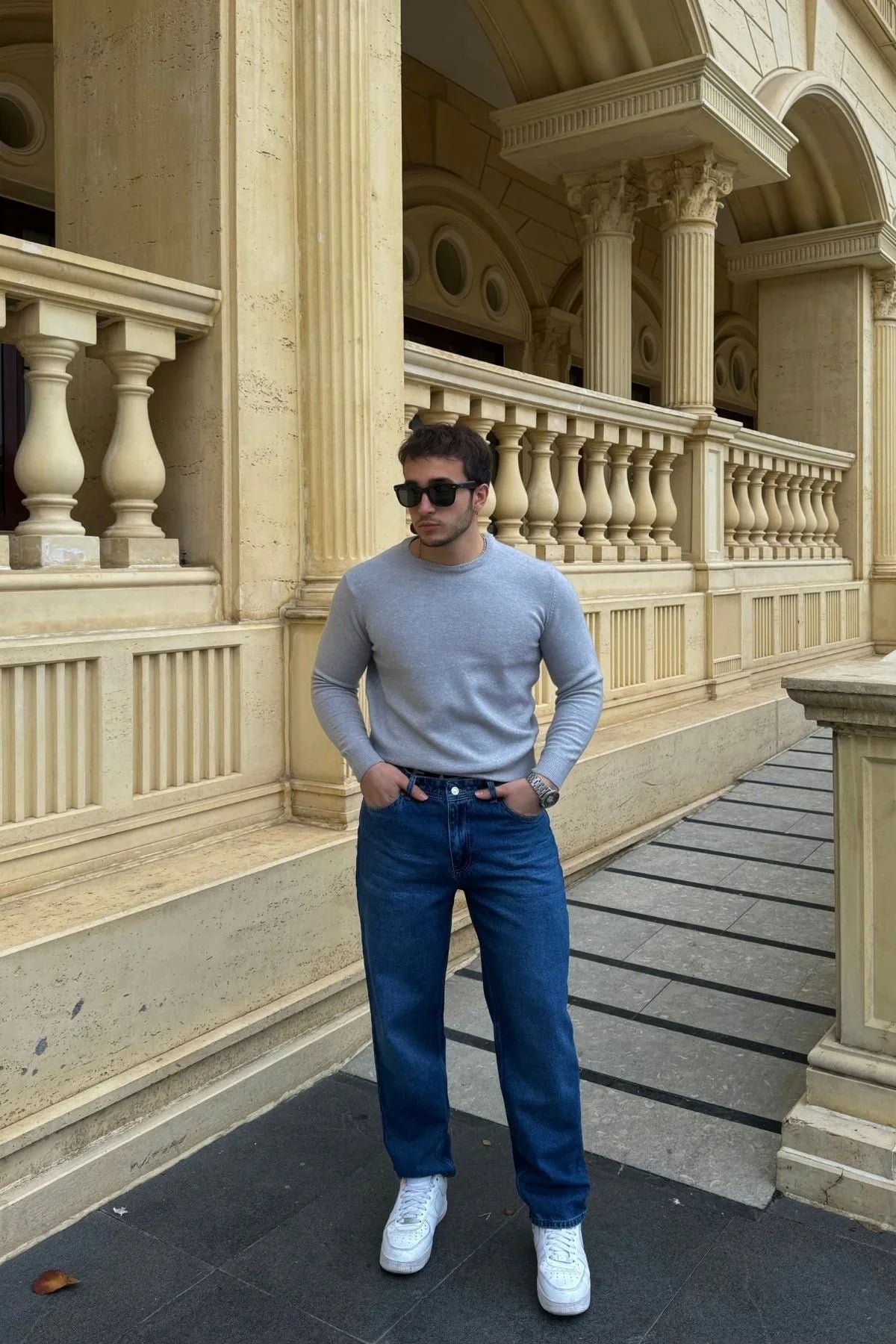 Erkek Basic Boyfriend Kalıp Yıkamalı Kot Pantolon Jean - Livio Ferri