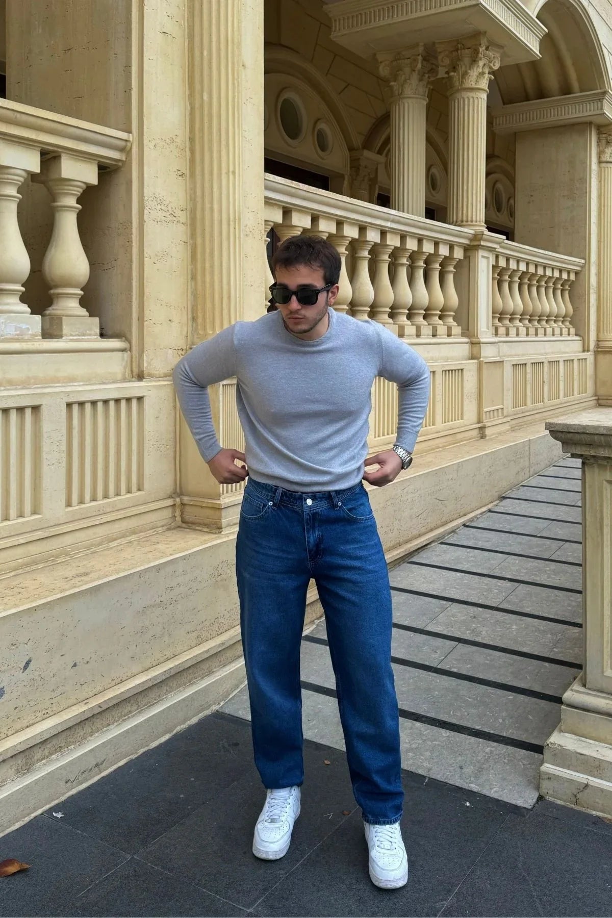 Erkek Basic Boyfriend Kalıp Yıkamalı Kot Pantolon Jean - Livio Ferri