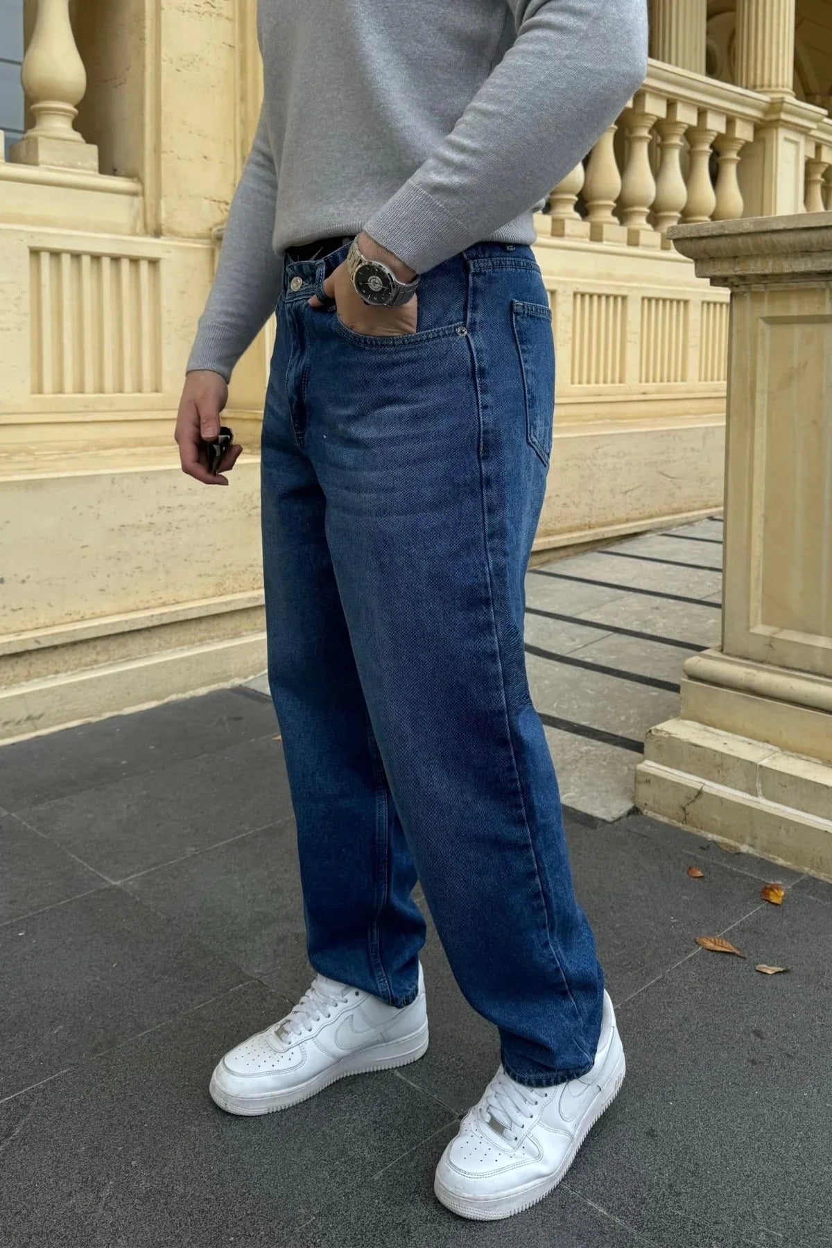 Erkek Basic Boyfriend Kalıp Yıkamalı Kot Pantolon Jean - Livio Ferri