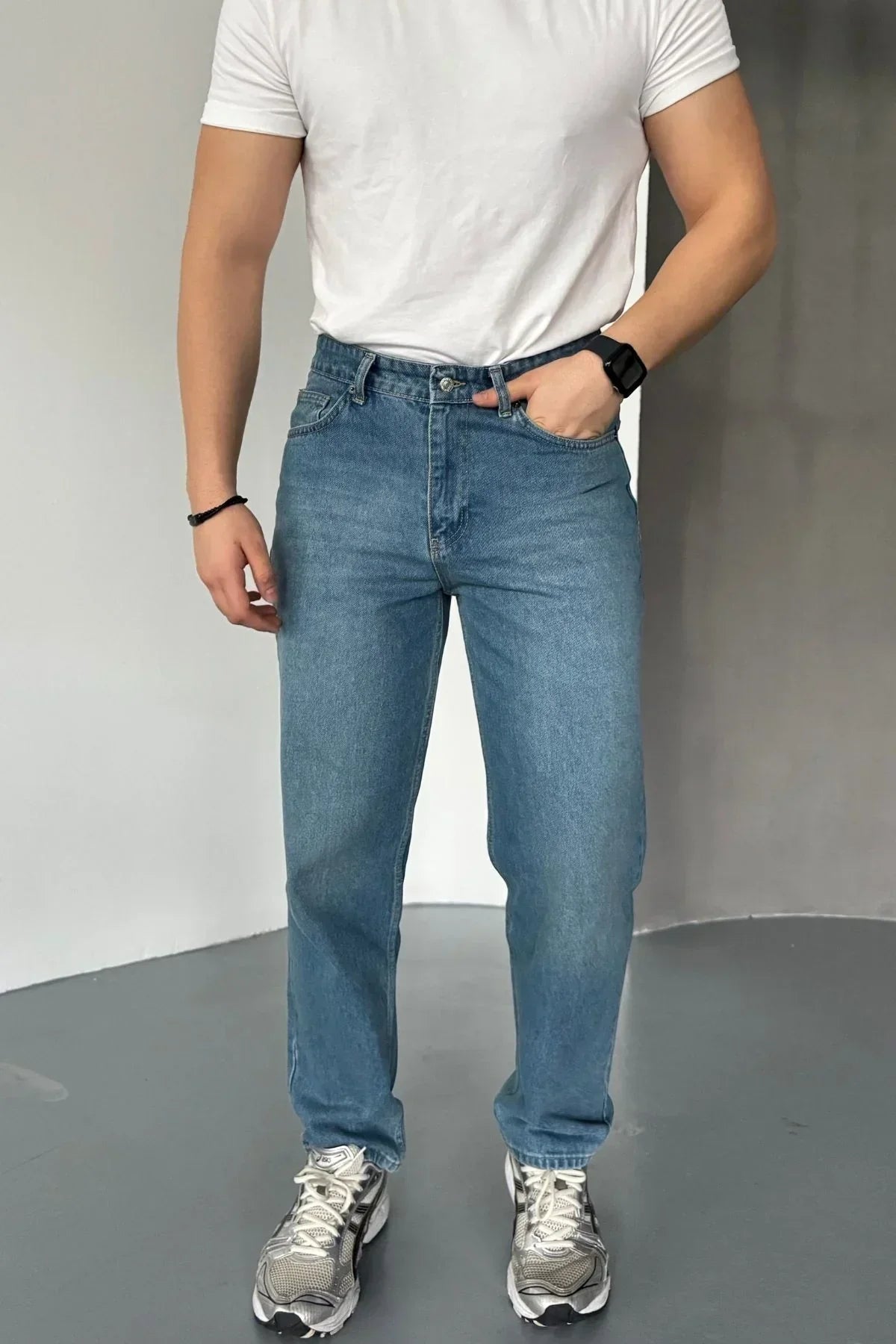Erkek Basic Boyfriend Kalıp Yıkamalı Kot Pantolon Jean - Livio Ferri