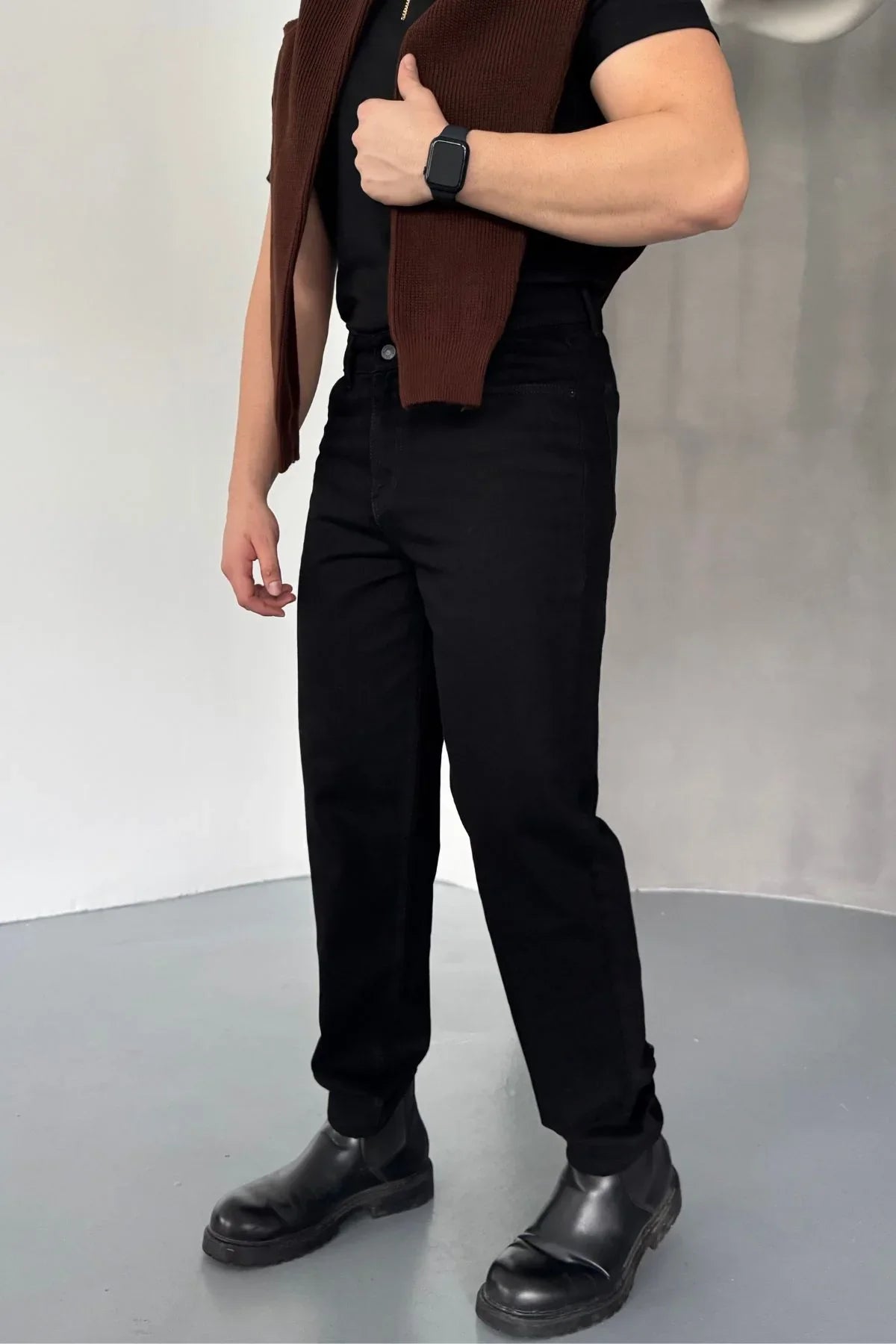 Erkek Basic Boyfriend Kalıp Yıkamalı Kot Pantolon Jean - Livio Ferri