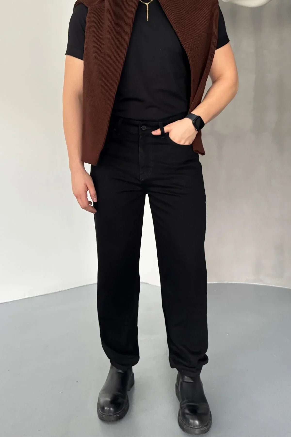 Erkek Basic Boyfriend Kalıp Yıkamalı Kot Pantolon Jean - Livio Ferri