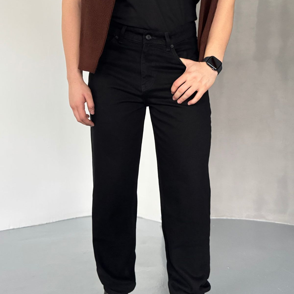 Erkek Basic Boyfriend Kalıp Yıkamalı Kot Pantolon Jean