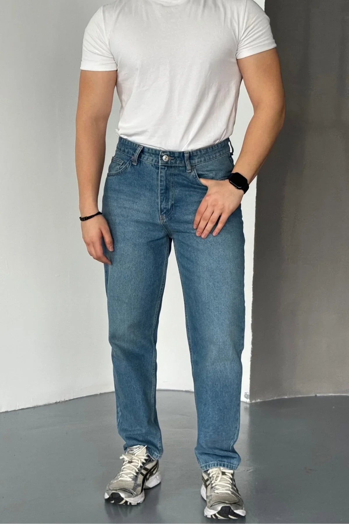 Erkek Basic Boyfriend Kalıp Yıkamalı Kot Pantolon Jean - Livio Ferri