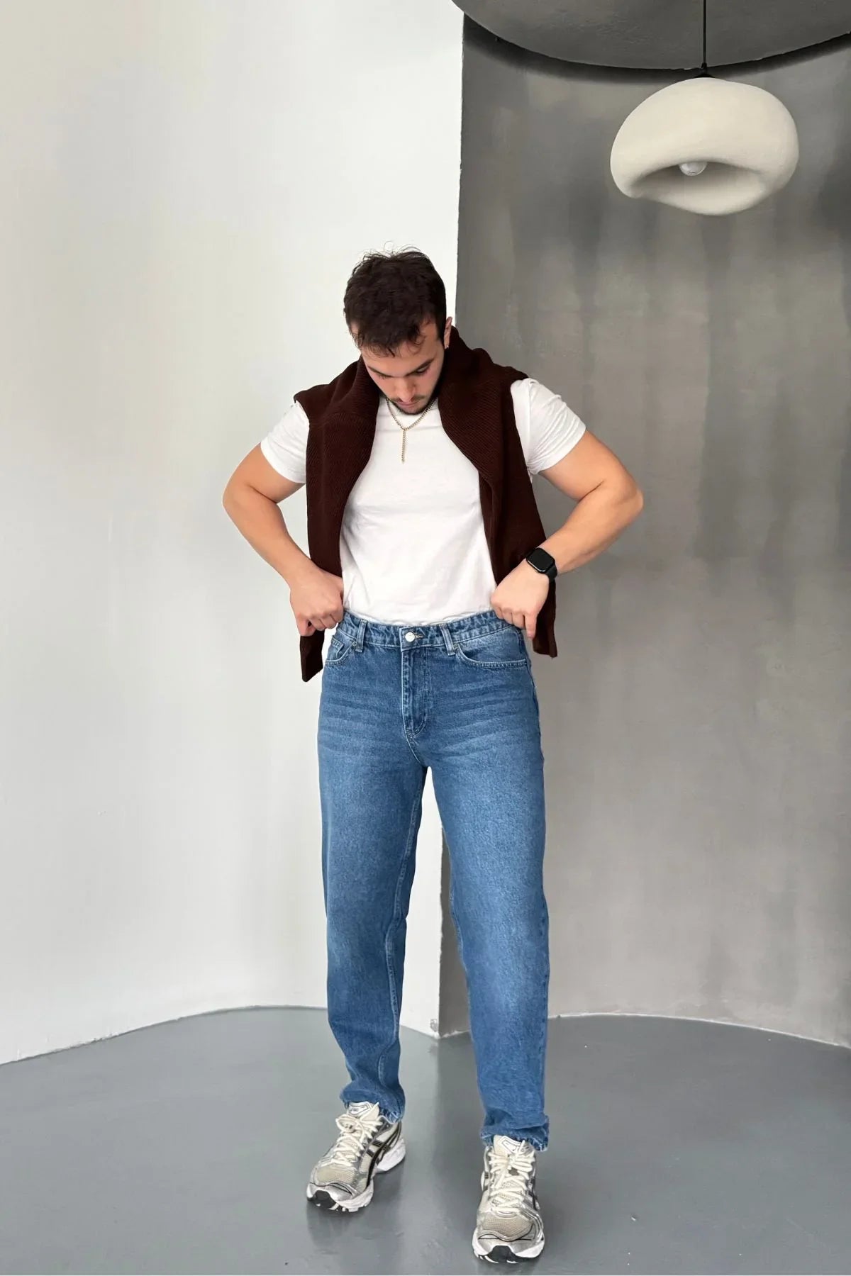 Erkek Basic Boyfriend Kalıp Yıkamalı Kot Pantolon Jean - Livio Ferri