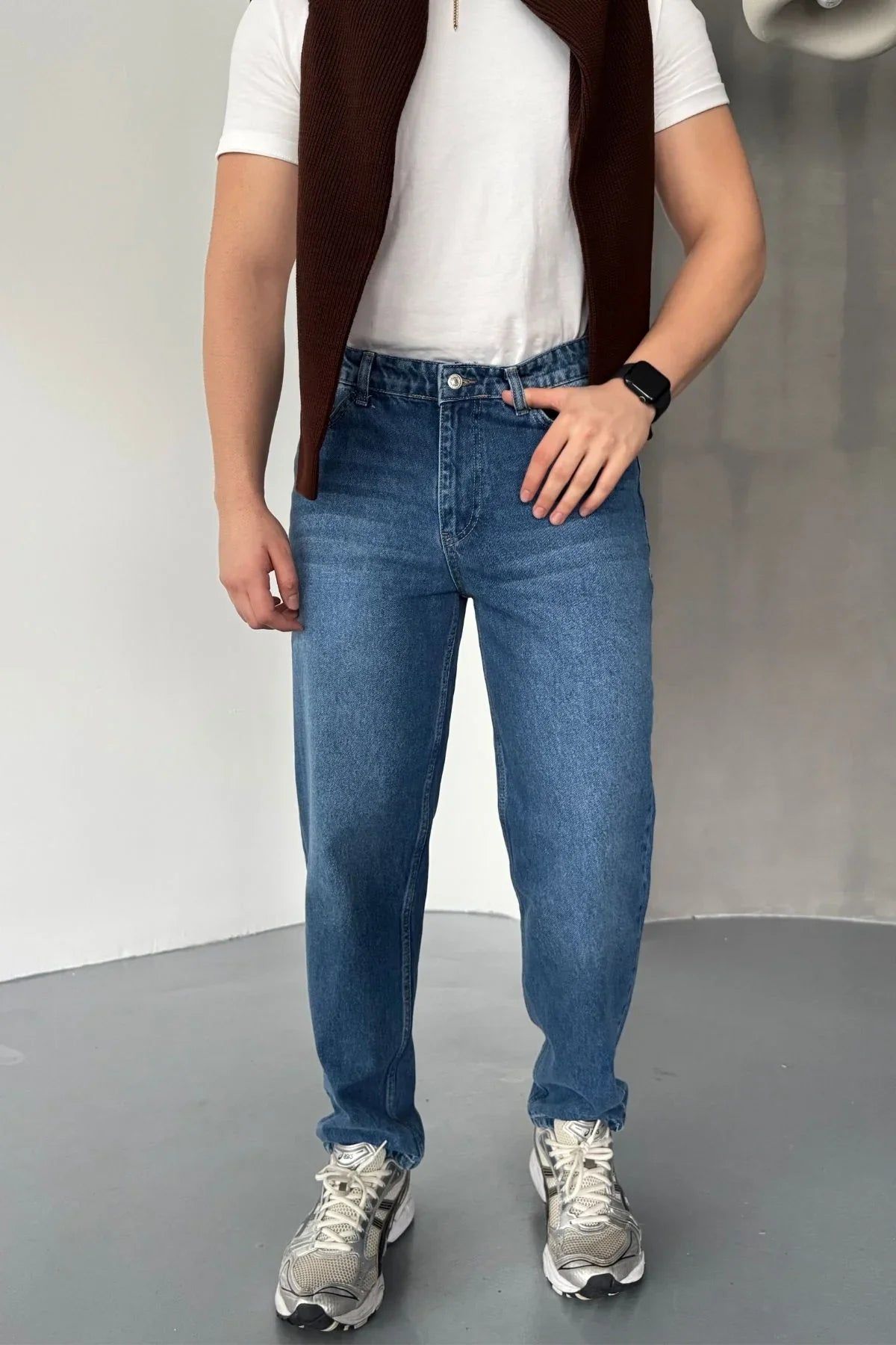 Erkek Basic Boyfriend Kalıp Yıkamalı Kot Pantolon Jean - Livio Ferri