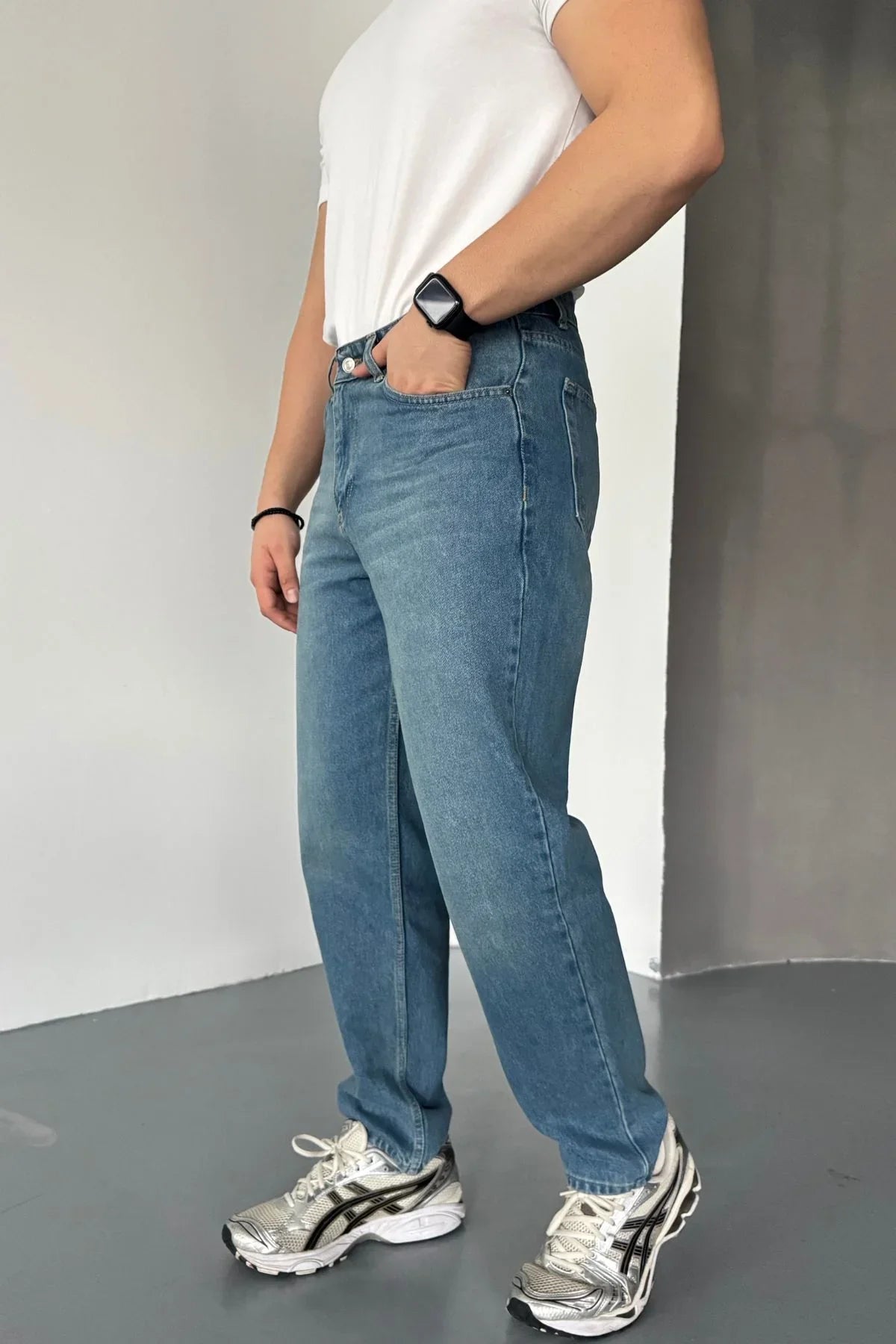 Erkek Basic Boyfriend Kalıp Yıkamalı Kot Pantolon Jean - Livio Ferri