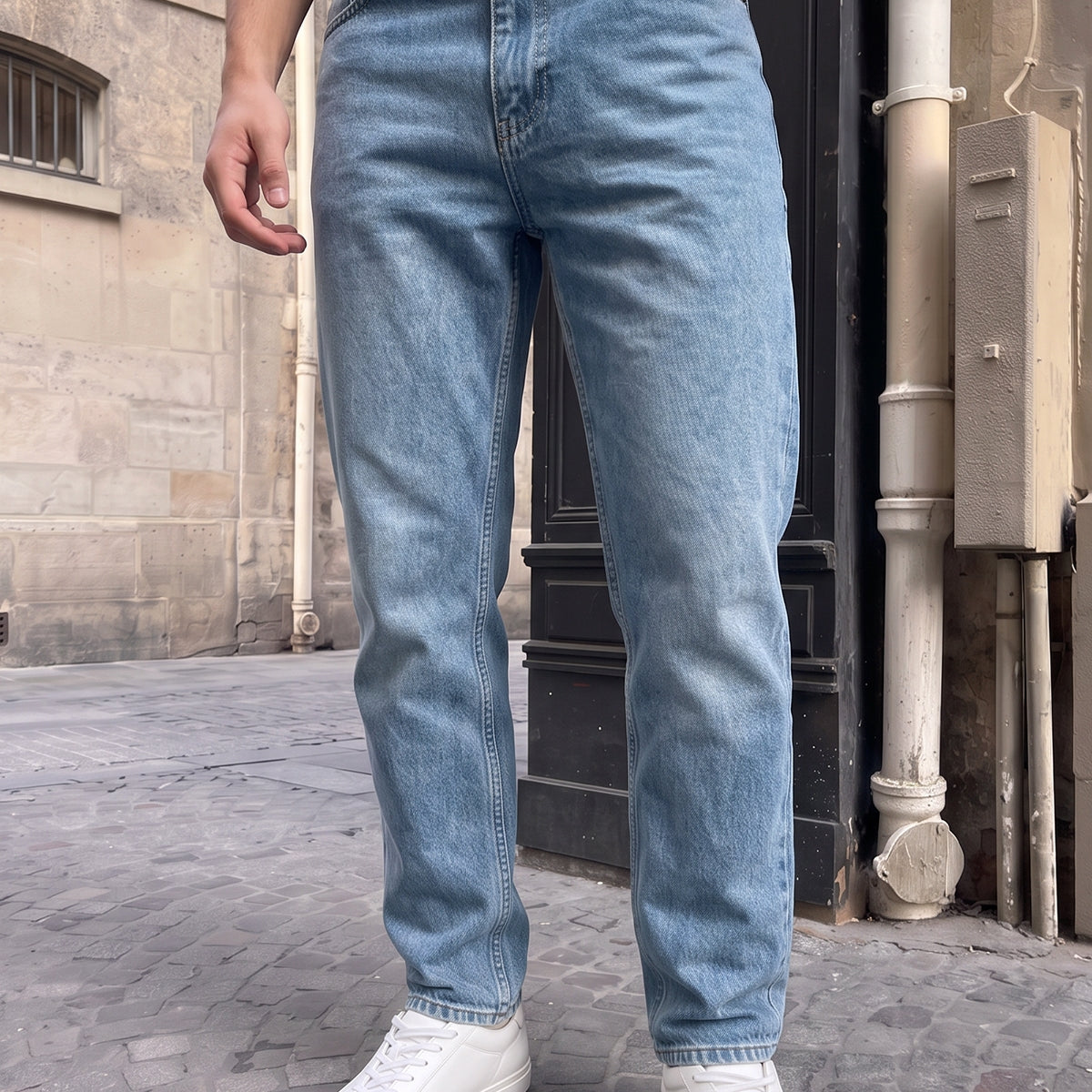 Erkek Basic Boyfriend Kalıp Yıkamalı Kot Pantolon Jean