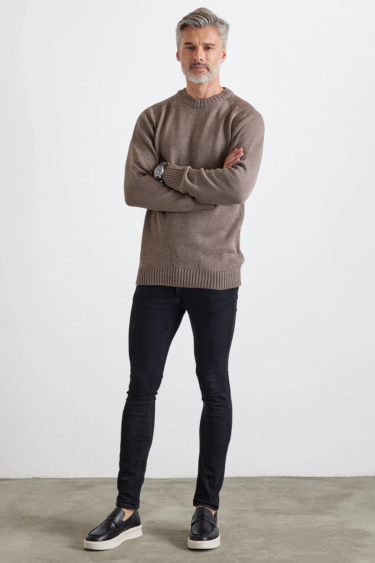 Erkek Bisiklet Yaka Kalın İtalyan Kol Triko Kazak - Livio Ferri