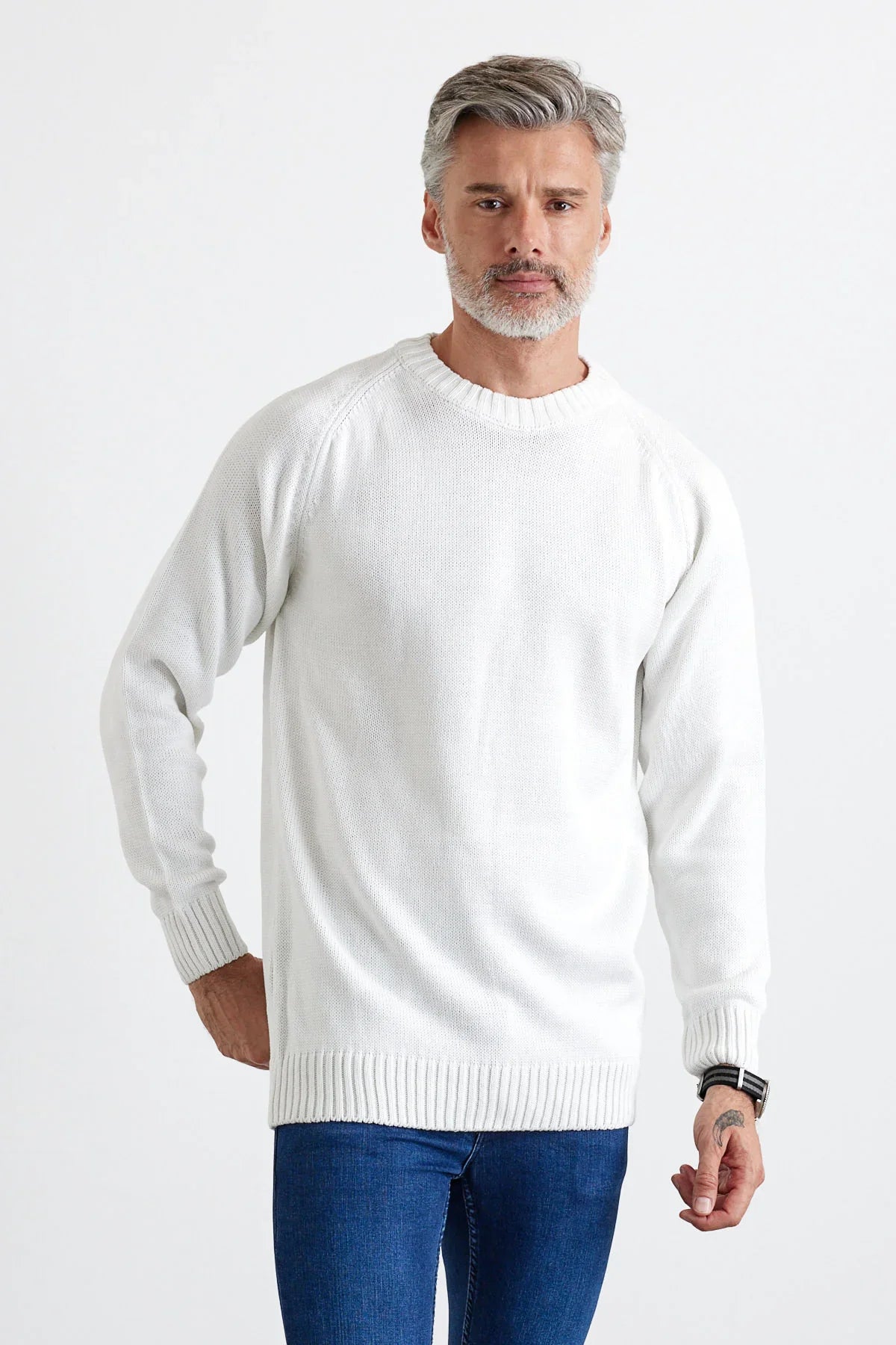 Erkek Bisiklet Yaka Kalın İtalyan Kol Triko Kazak - Livio Ferri