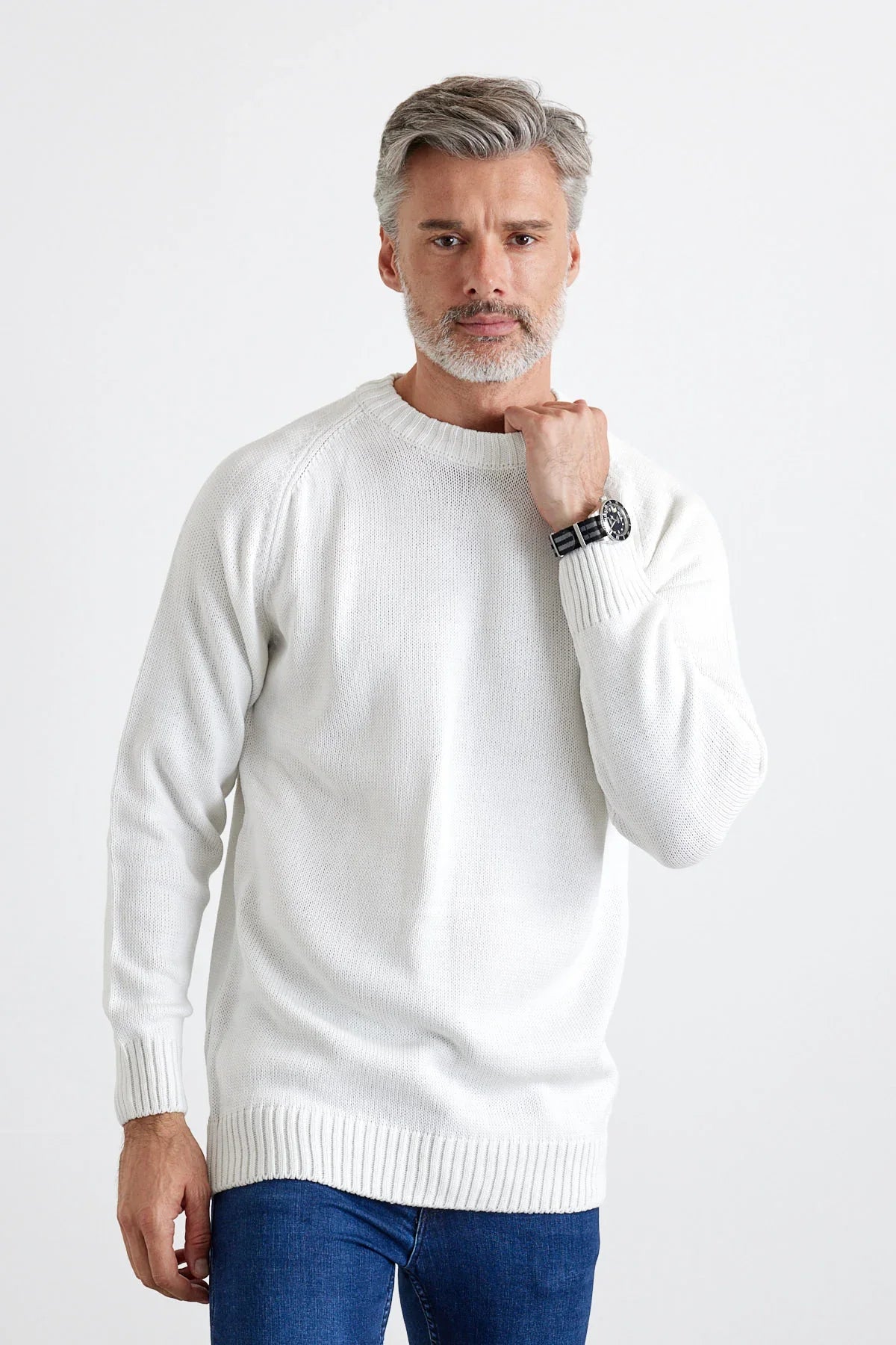 Erkek Bisiklet Yaka Kalın İtalyan Kol Triko Kazak - Livio Ferri