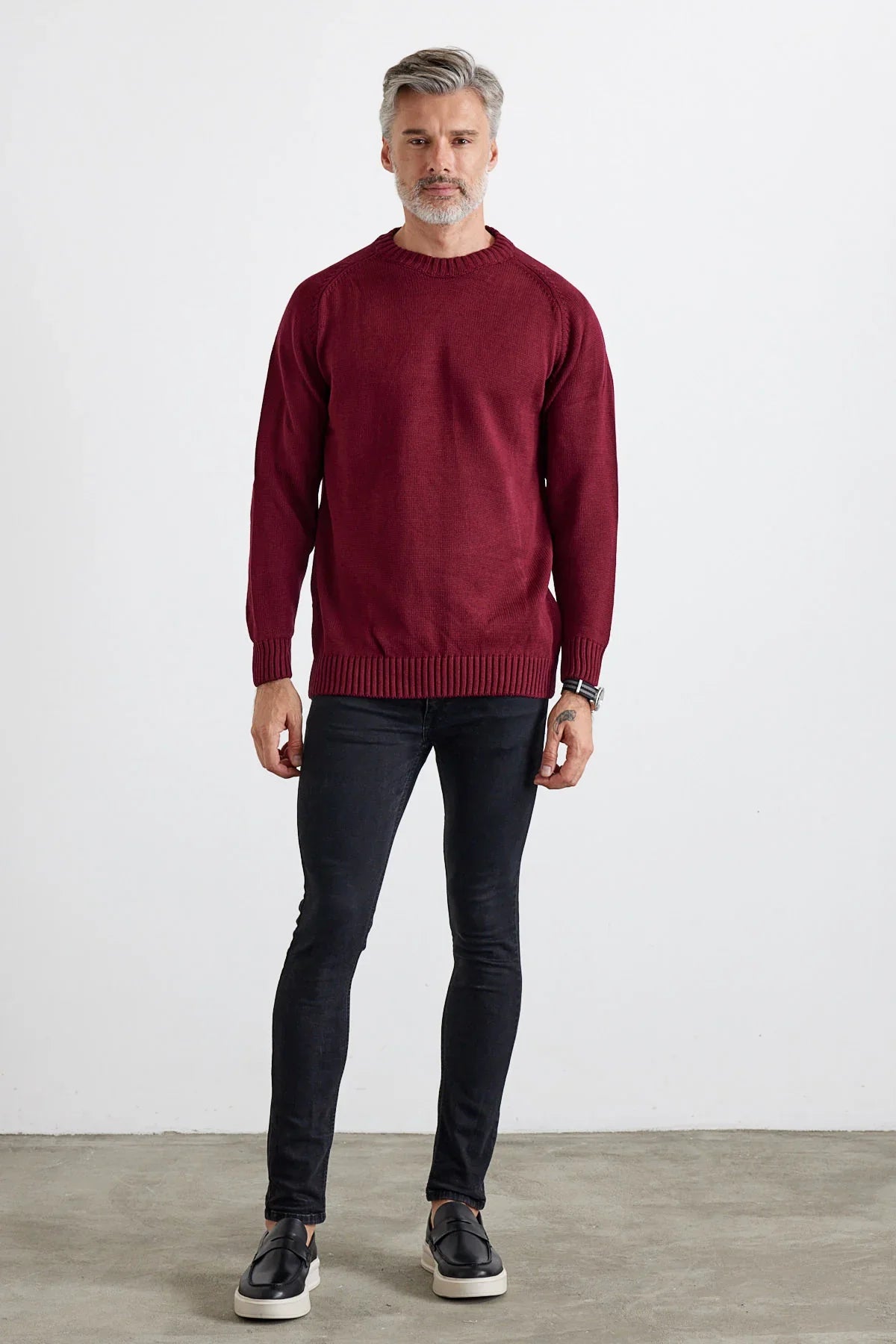 Erkek Bisiklet Yaka Kalın İtalyan Kol Triko Kazak - Livio Ferri