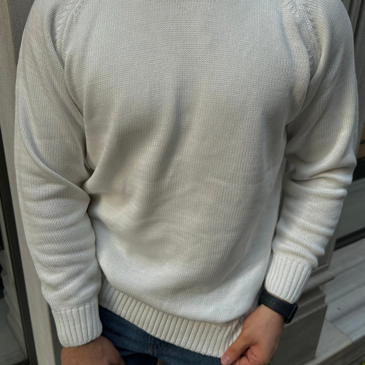 Erkek Bisiklet Yaka Kalın İtalyan Kol Triko Kazak