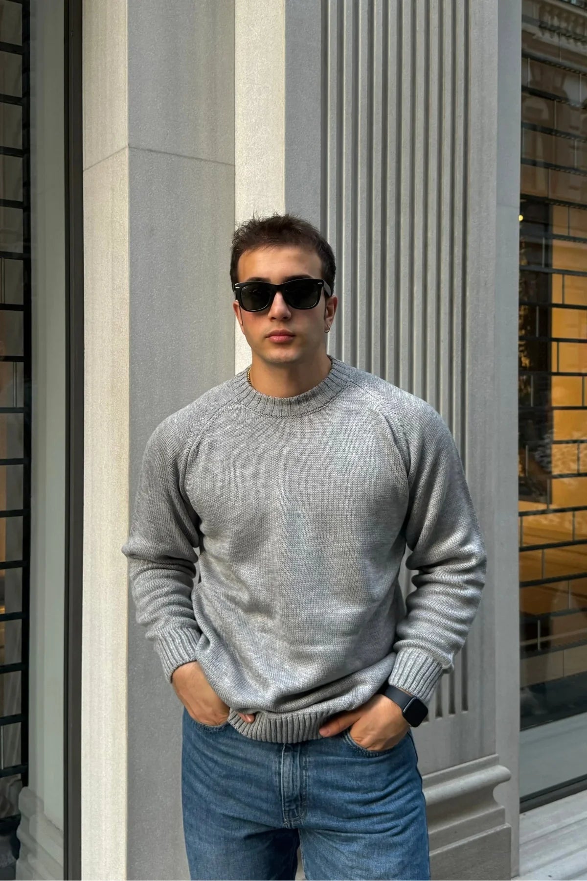 Erkek Bisiklet Yaka Kalın İtalyan Kol Triko Kazak - Livio Ferri