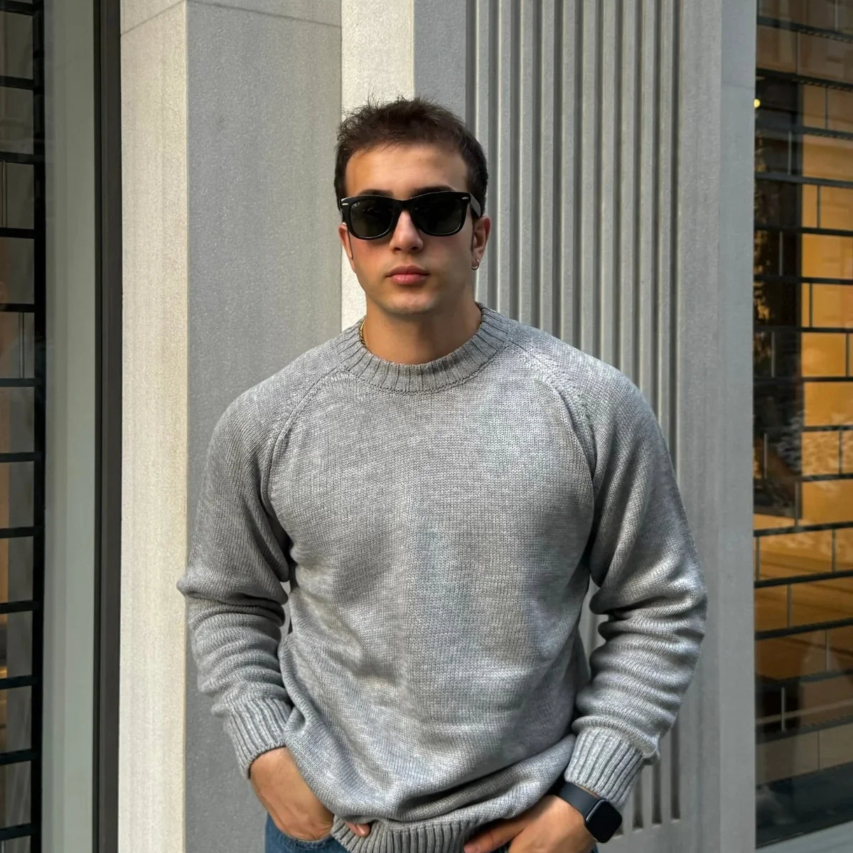 Erkek Bisiklet Yaka Kalın İtalyan Kol Triko Kazak