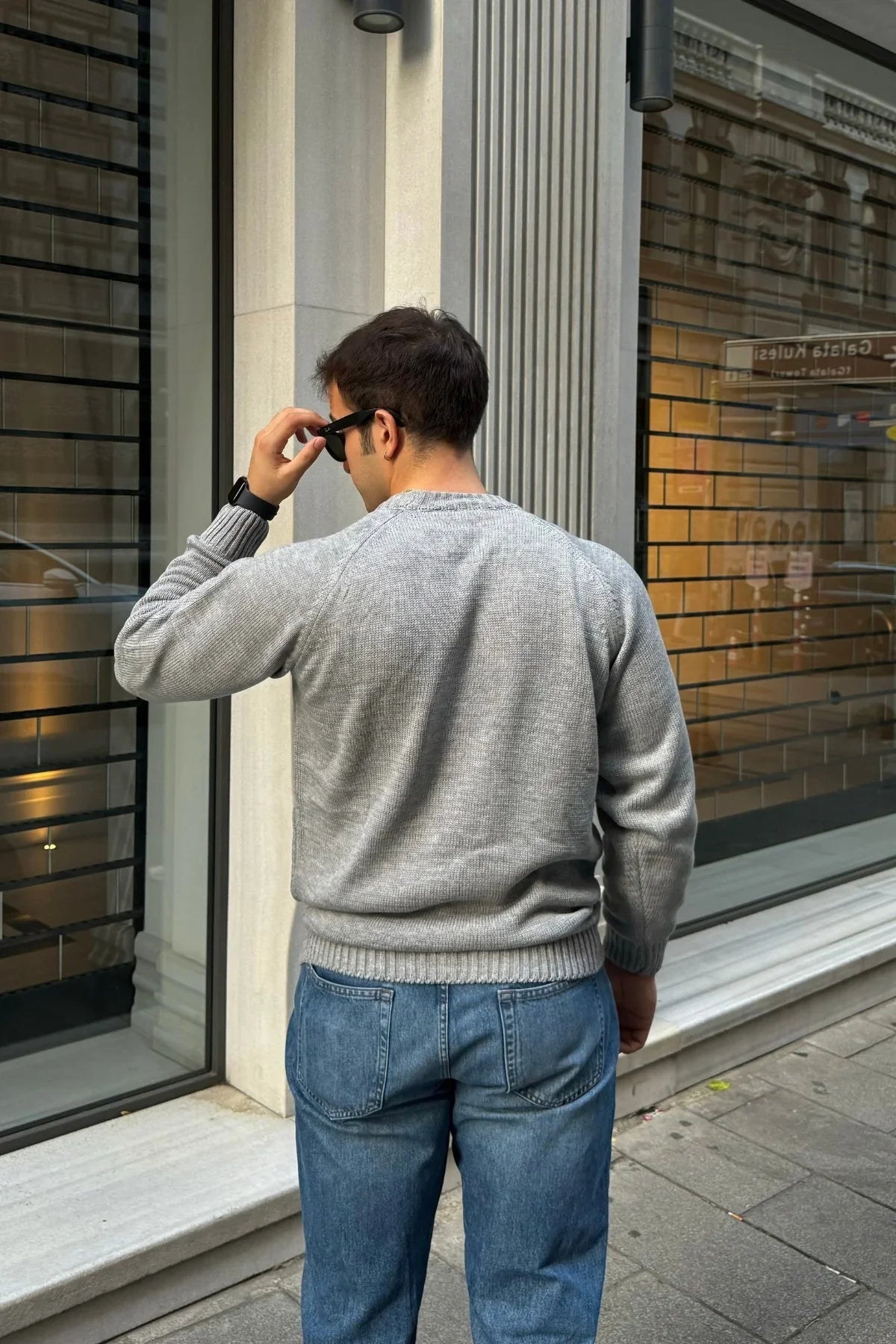 Erkek Bisiklet Yaka Kalın İtalyan Kol Triko Kazak - Livio Ferri