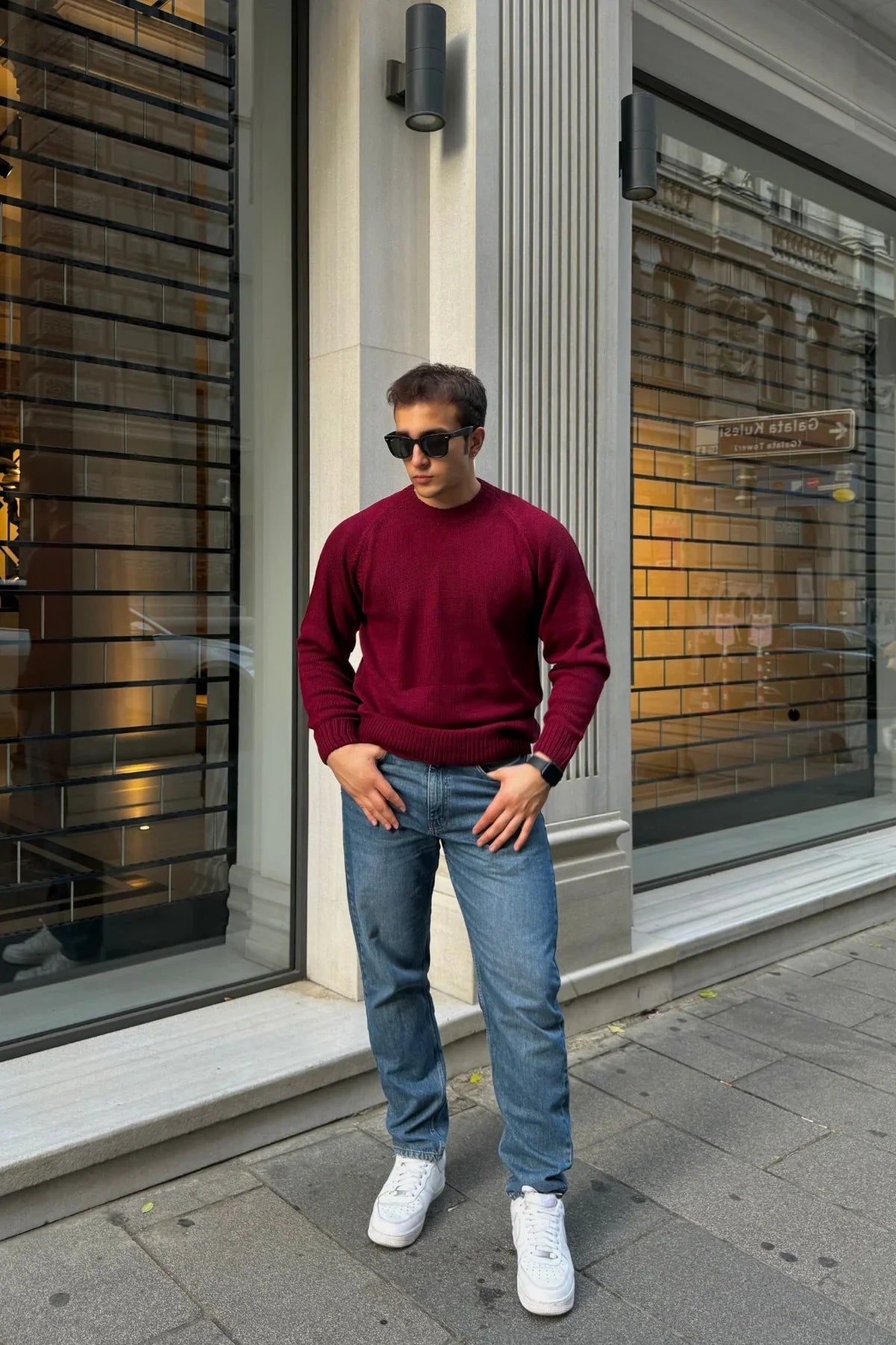 Erkek Bisiklet Yaka Kalın İtalyan Kol Triko Kazak - Livio Ferri