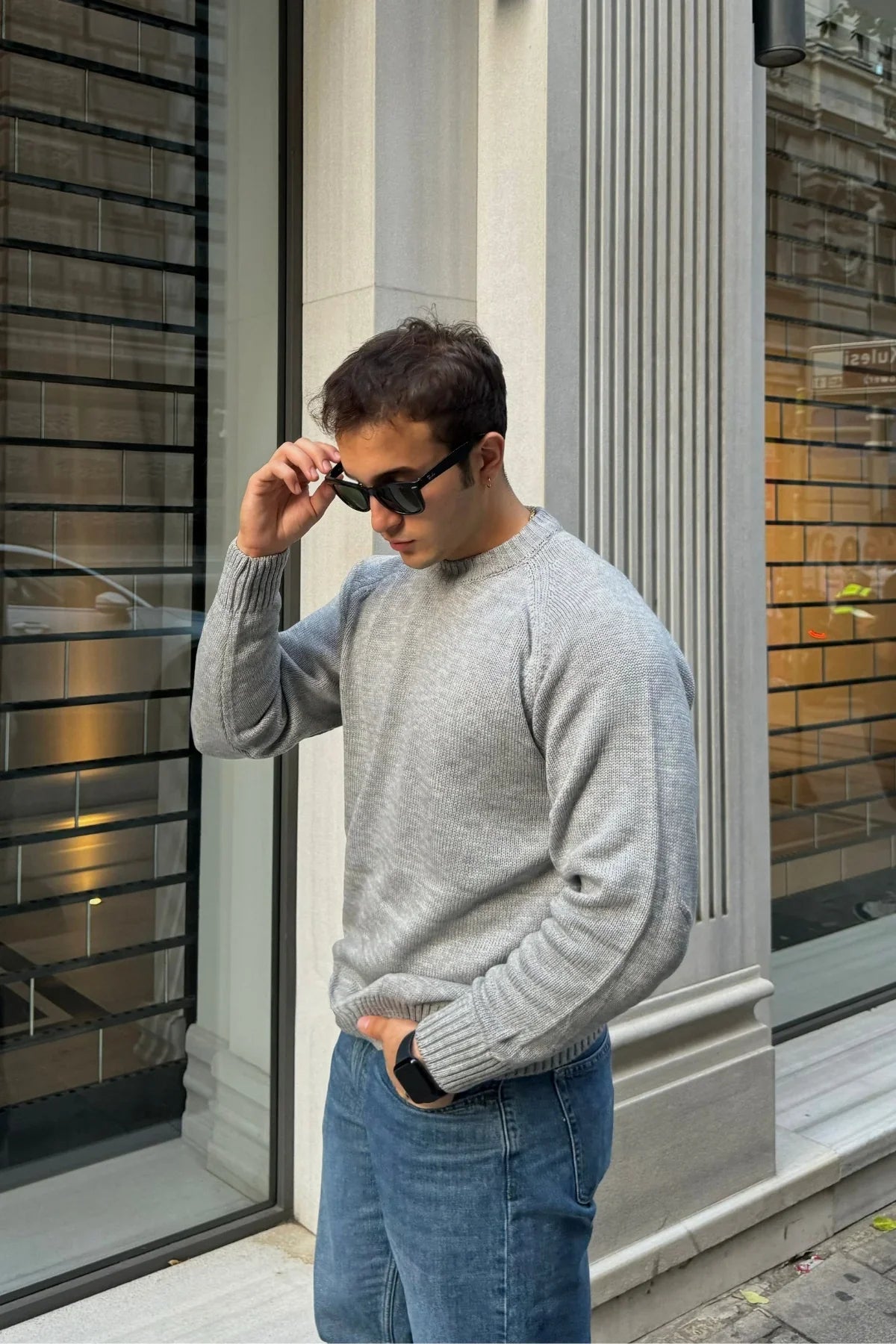 Erkek Bisiklet Yaka Kalın İtalyan Kol Triko Kazak - Livio Ferri