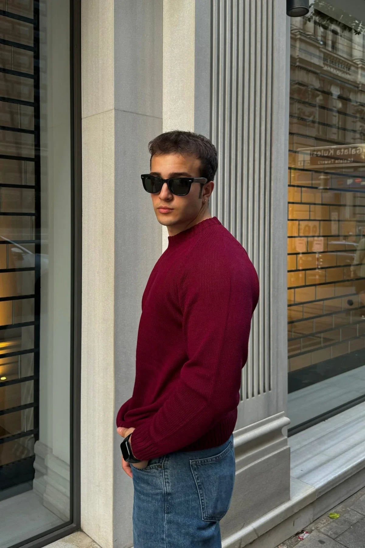 Erkek Bisiklet Yaka Kalın İtalyan Kol Triko Kazak - Livio Ferri