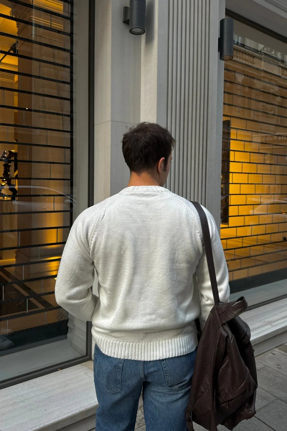 Erkek Bisiklet Yaka Kalın İtalyan Kol Triko Kazak - Livio Ferri