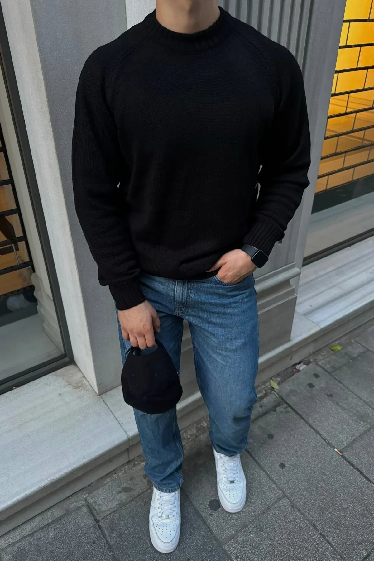 Erkek Bisiklet Yaka Kalın İtalyan Kol Triko Kazak - Livio Ferri