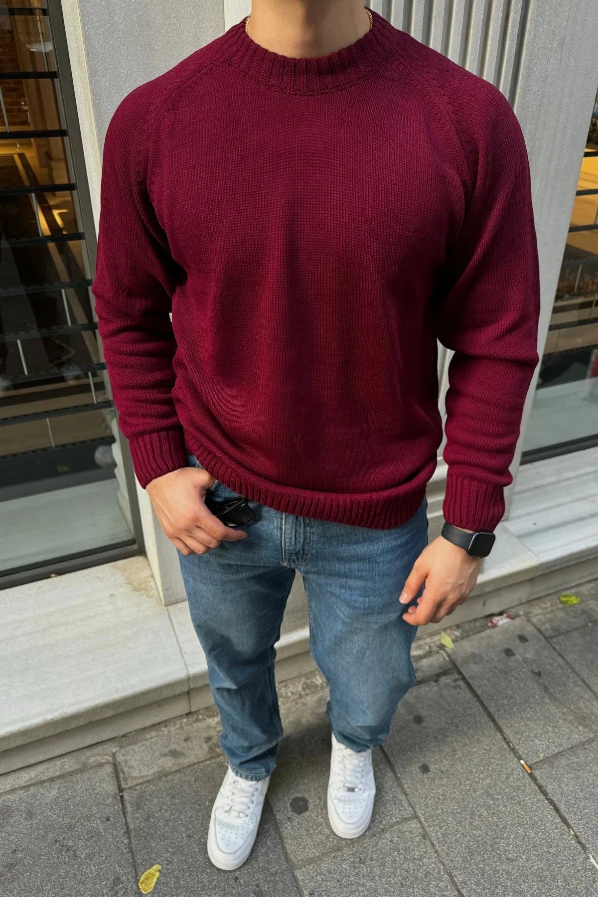 Erkek Bisiklet Yaka Kalın İtalyan Kol Triko Kazak - Livio Ferri