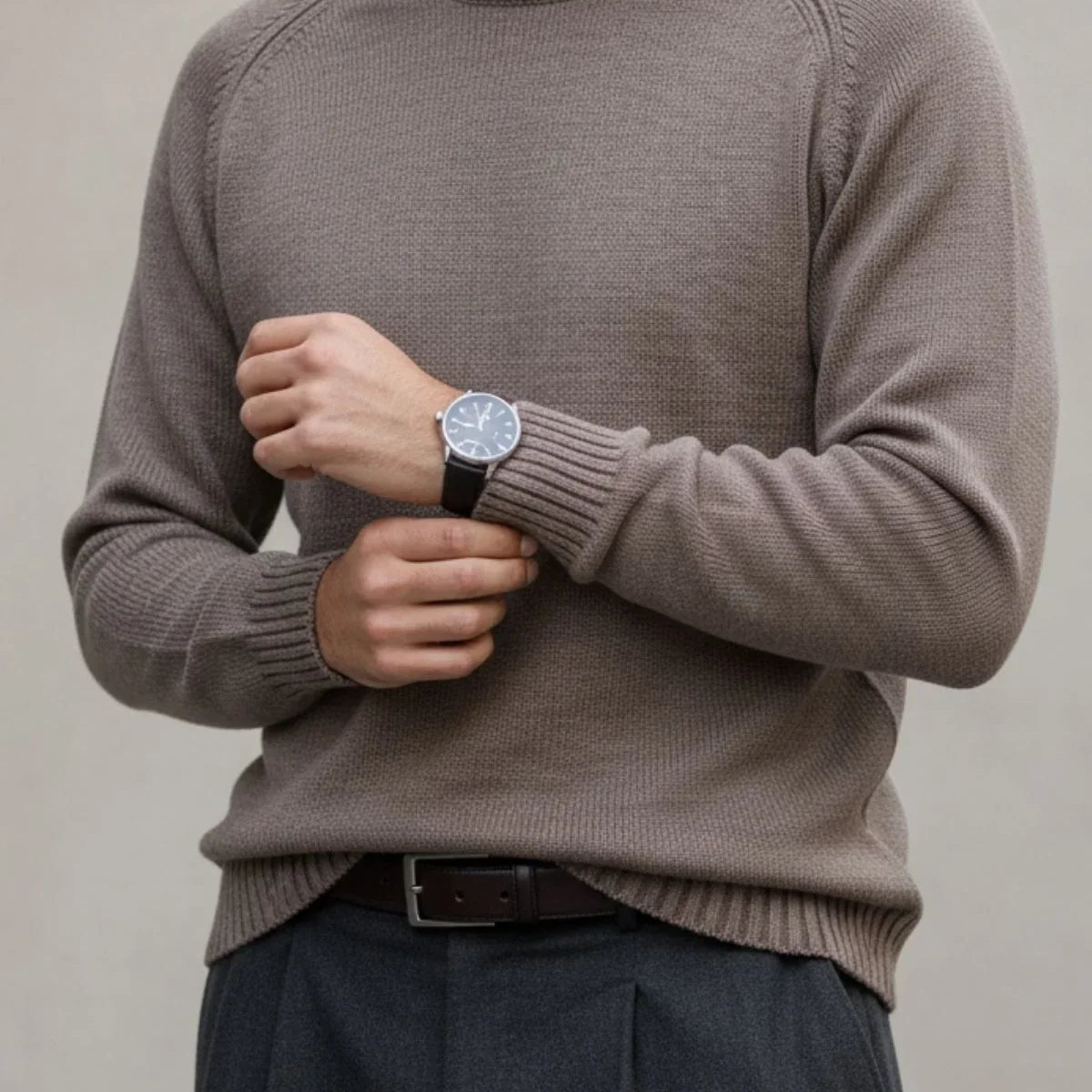 Erkek Bisiklet Yaka Kalın İtalyan Kol Triko Kazak - Livio Ferri