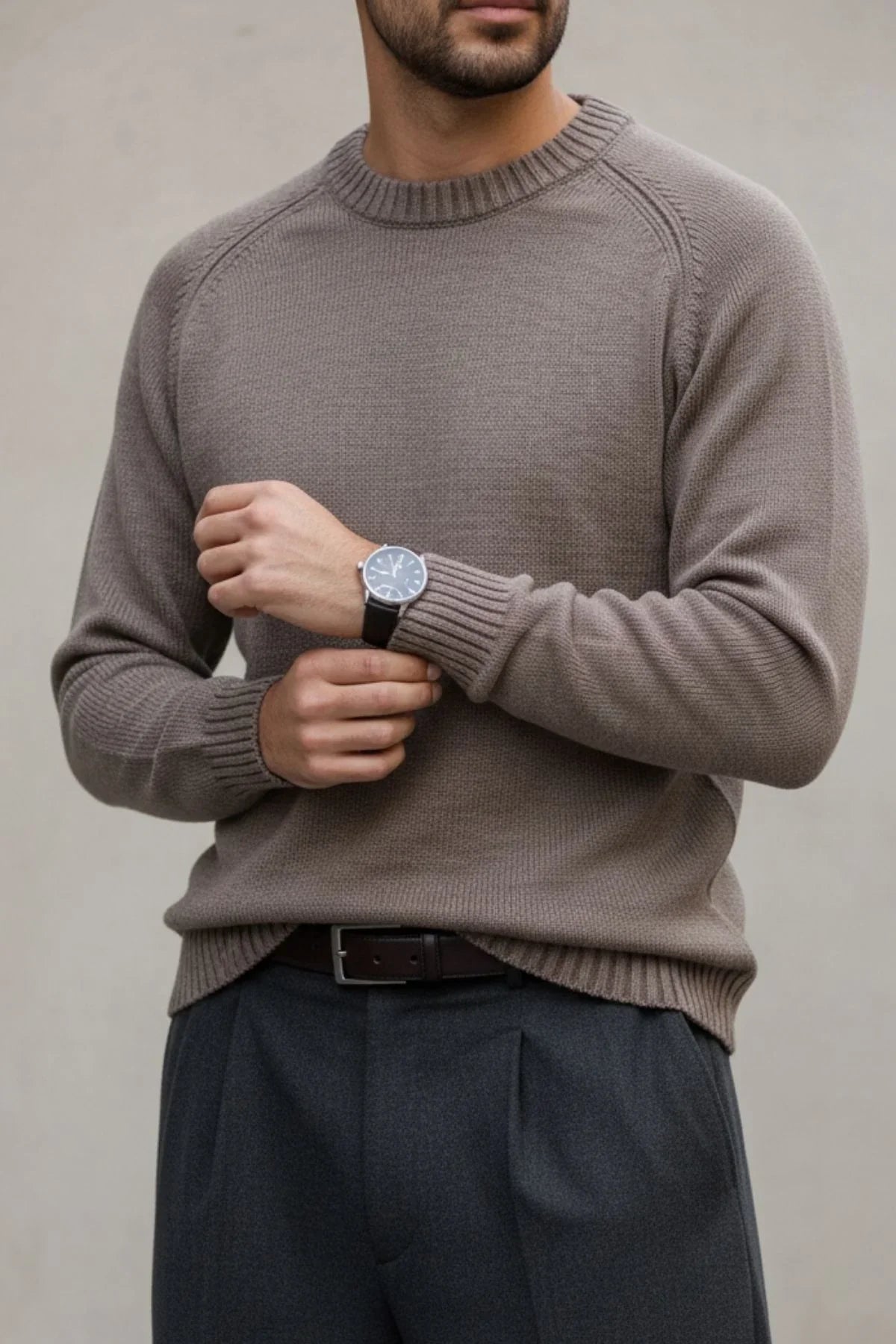 Erkek Bisiklet Yaka Kalın İtalyan Kol Triko Kazak - Livio Ferri