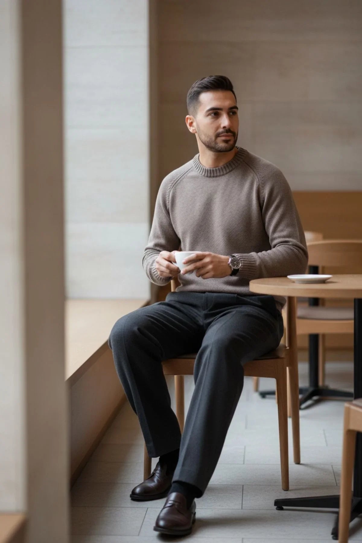 Erkek Bisiklet Yaka Kalın İtalyan Kol Triko Kazak - Livio Ferri