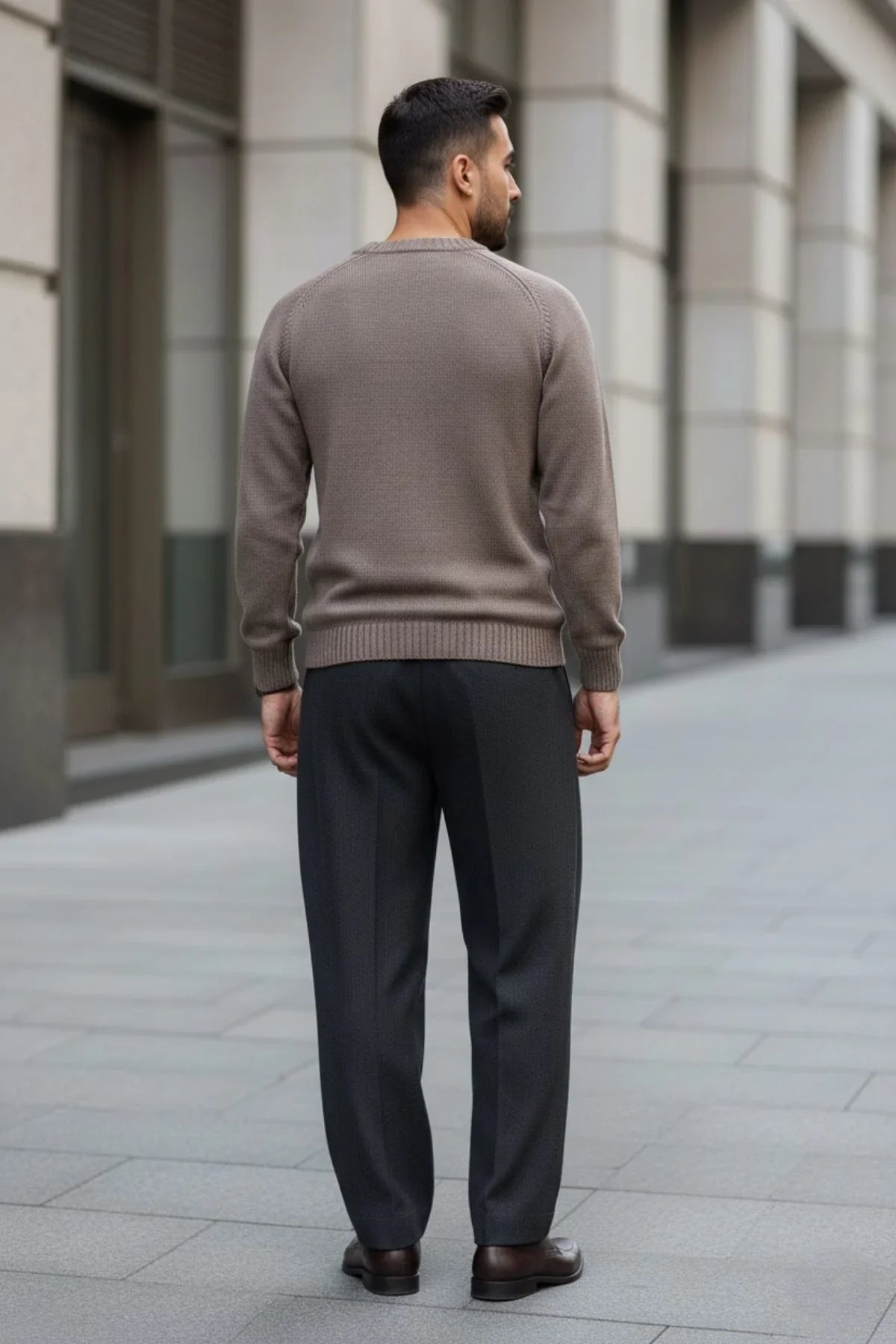 Erkek Bisiklet Yaka Kalın İtalyan Kol Triko Kazak - Livio Ferri