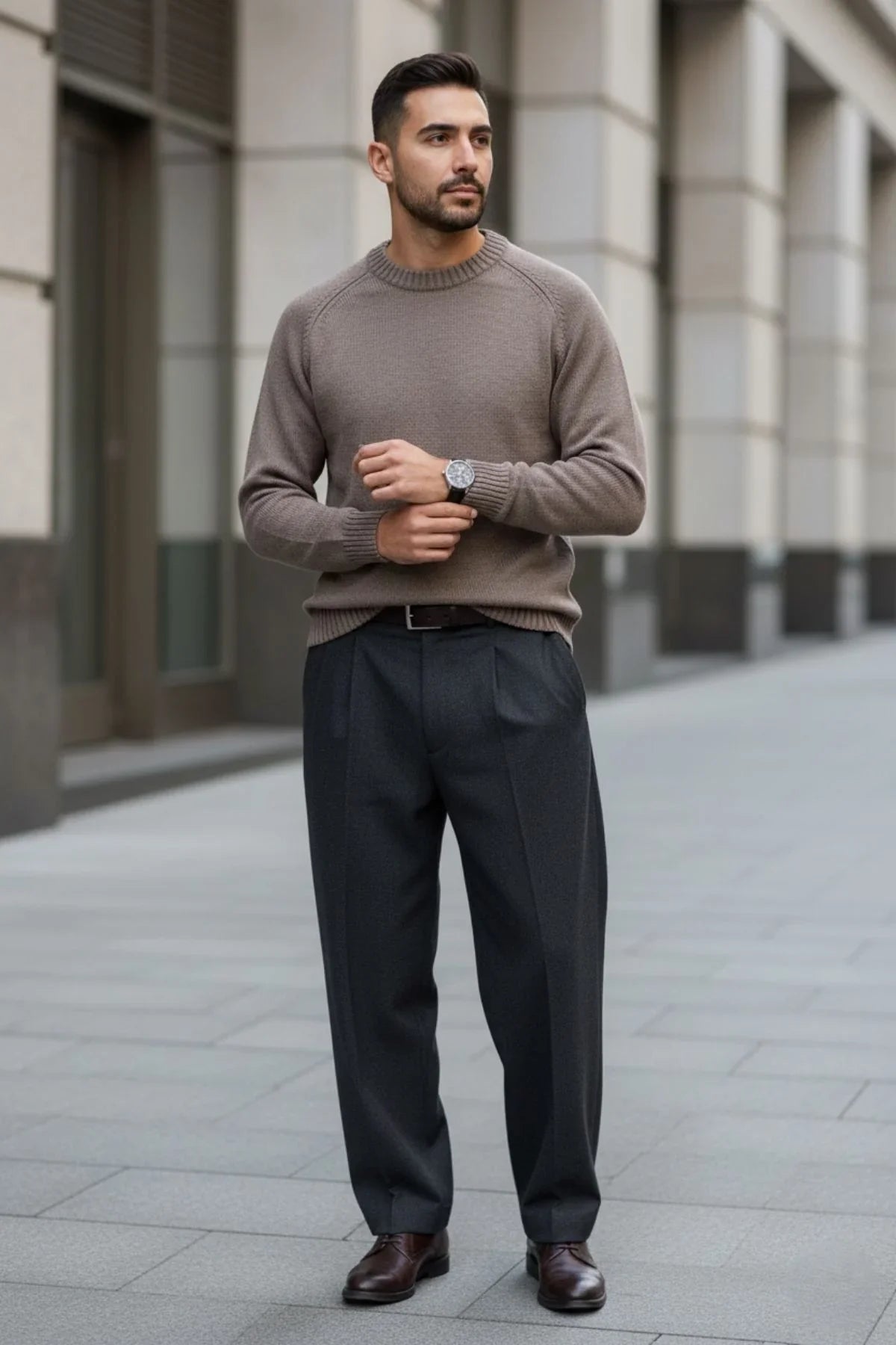 Erkek Bisiklet Yaka Kalın İtalyan Kol Triko Kazak - Livio Ferri