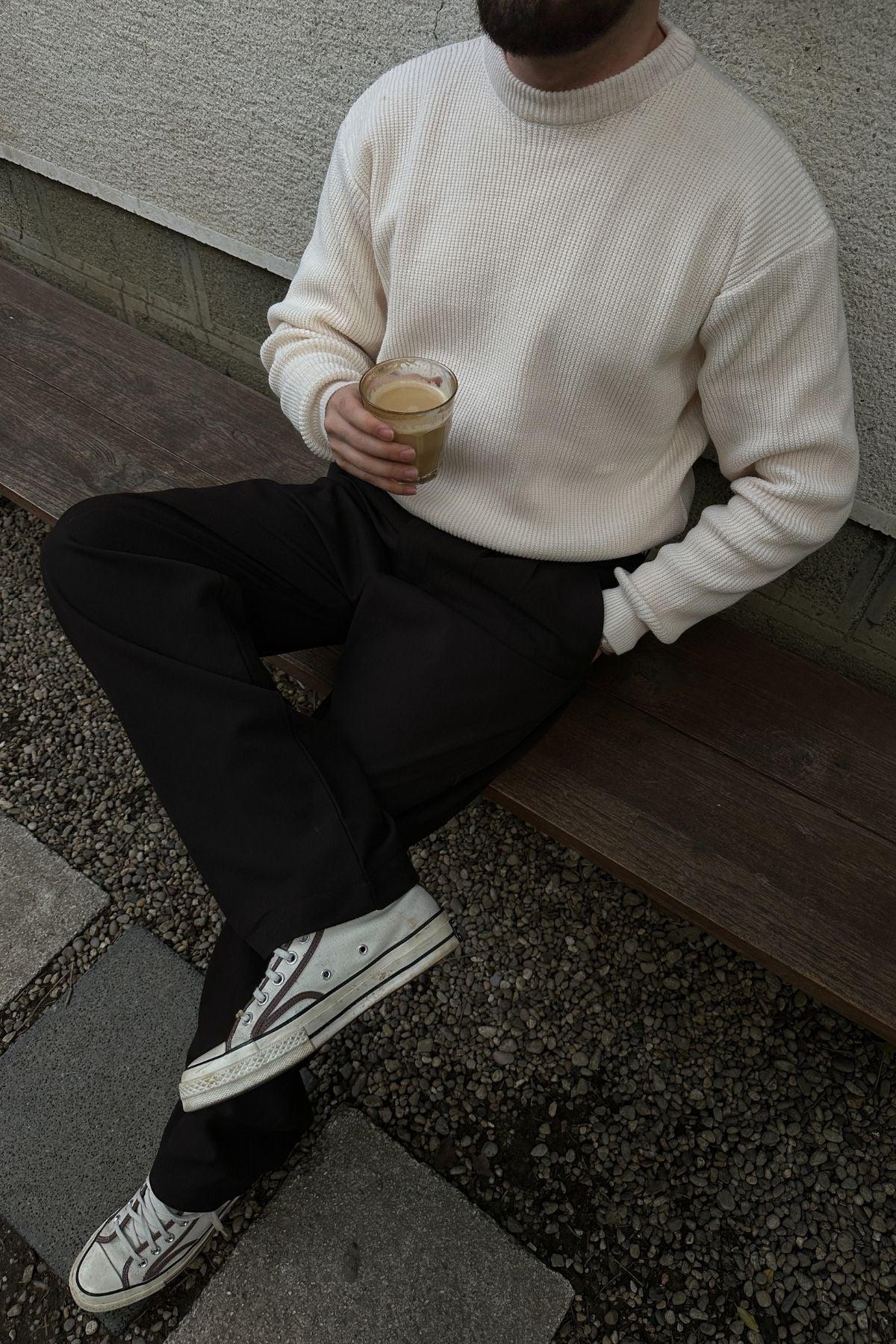 Omar Erkek Bisiklet Yaka Kalın Triko Kazak - Livio Ferri