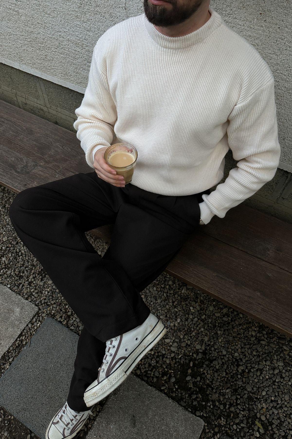 Omar Erkek Bisiklet Yaka Kalın Triko Kazak - Livio Ferri