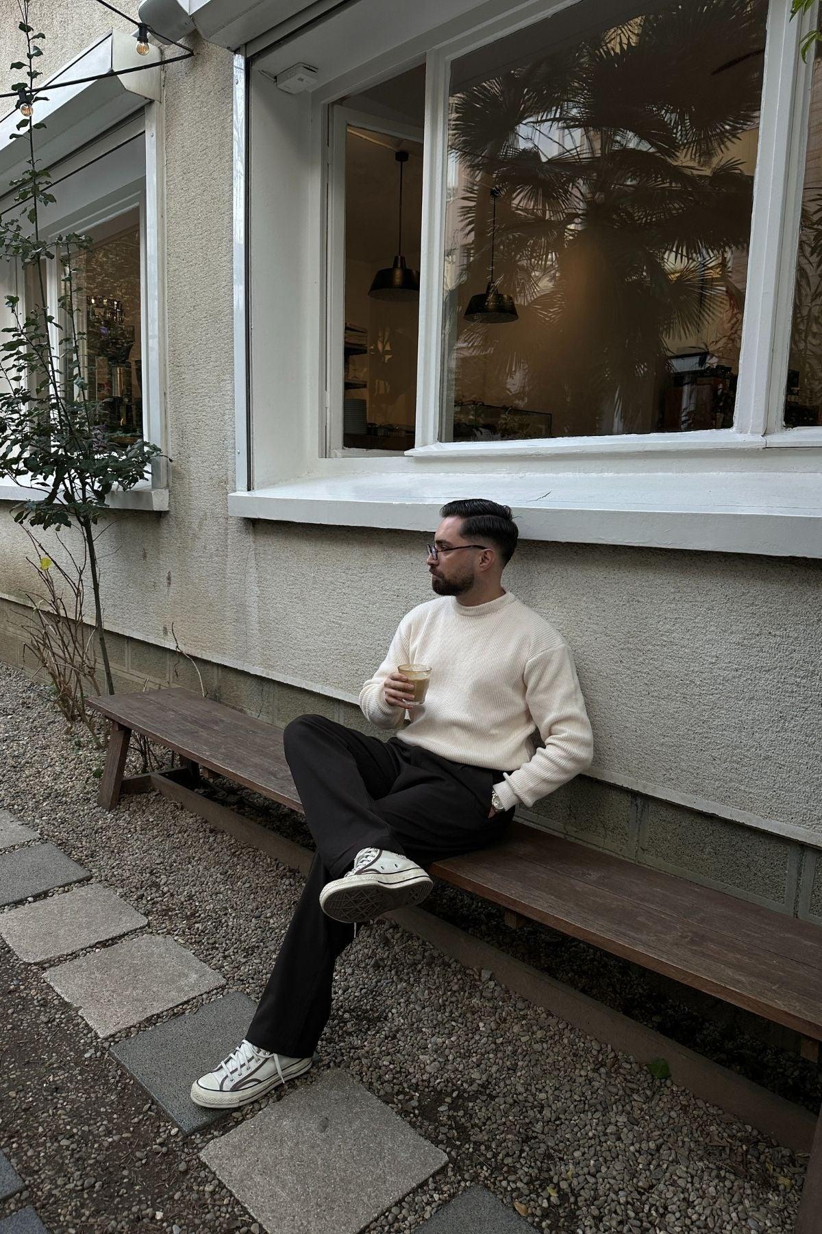 Omar Erkek Bisiklet Yaka Kalın Triko Kazak - Livio Ferri