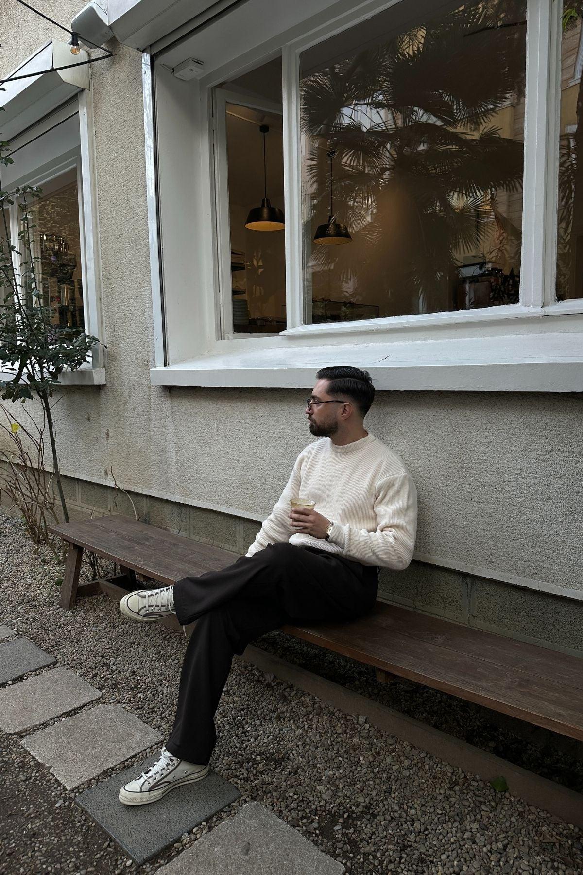 Omar Erkek Bisiklet Yaka Kalın Triko Kazak - Livio Ferri