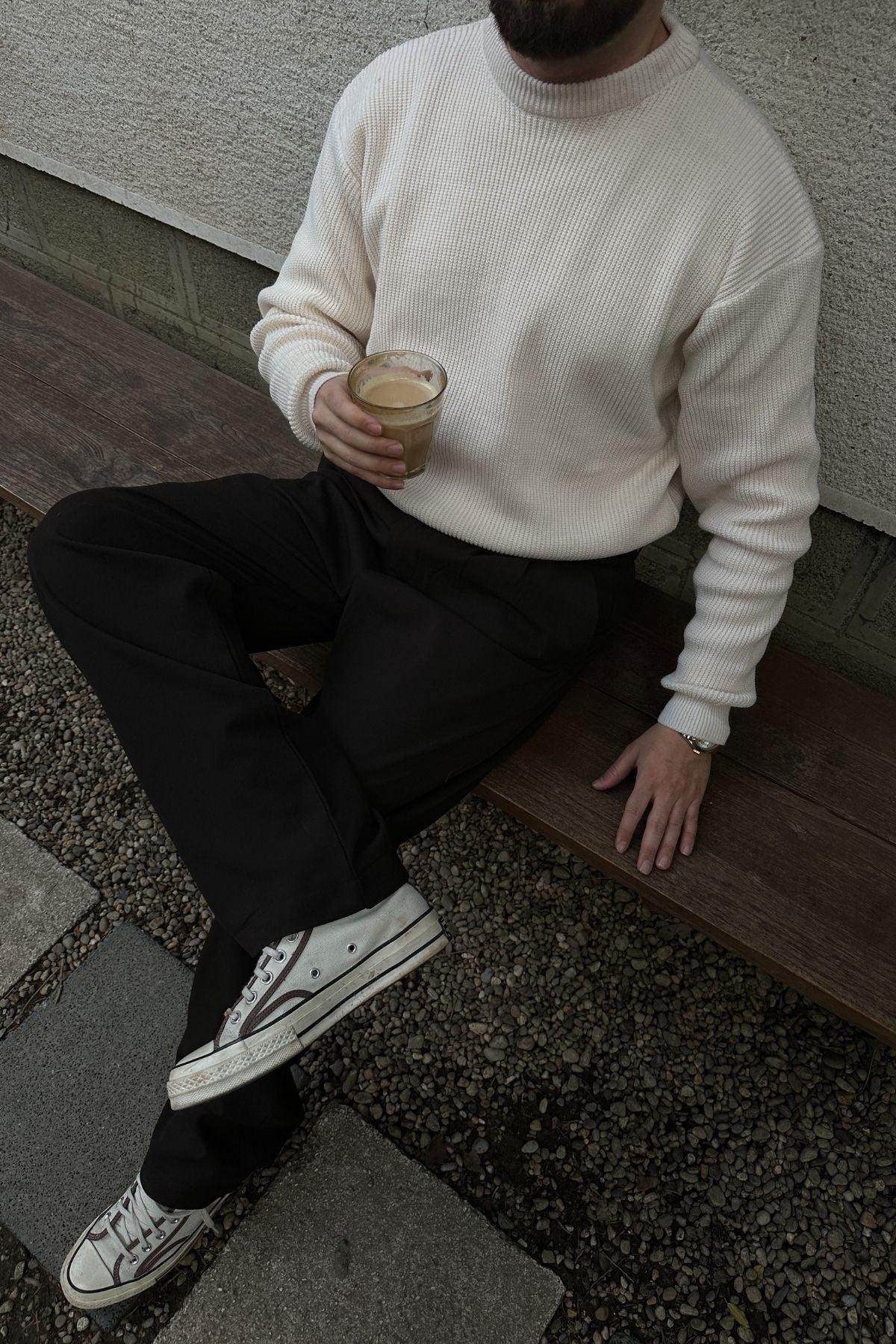 Omar Erkek Bisiklet Yaka Kalın Triko Kazak - Livio Ferri