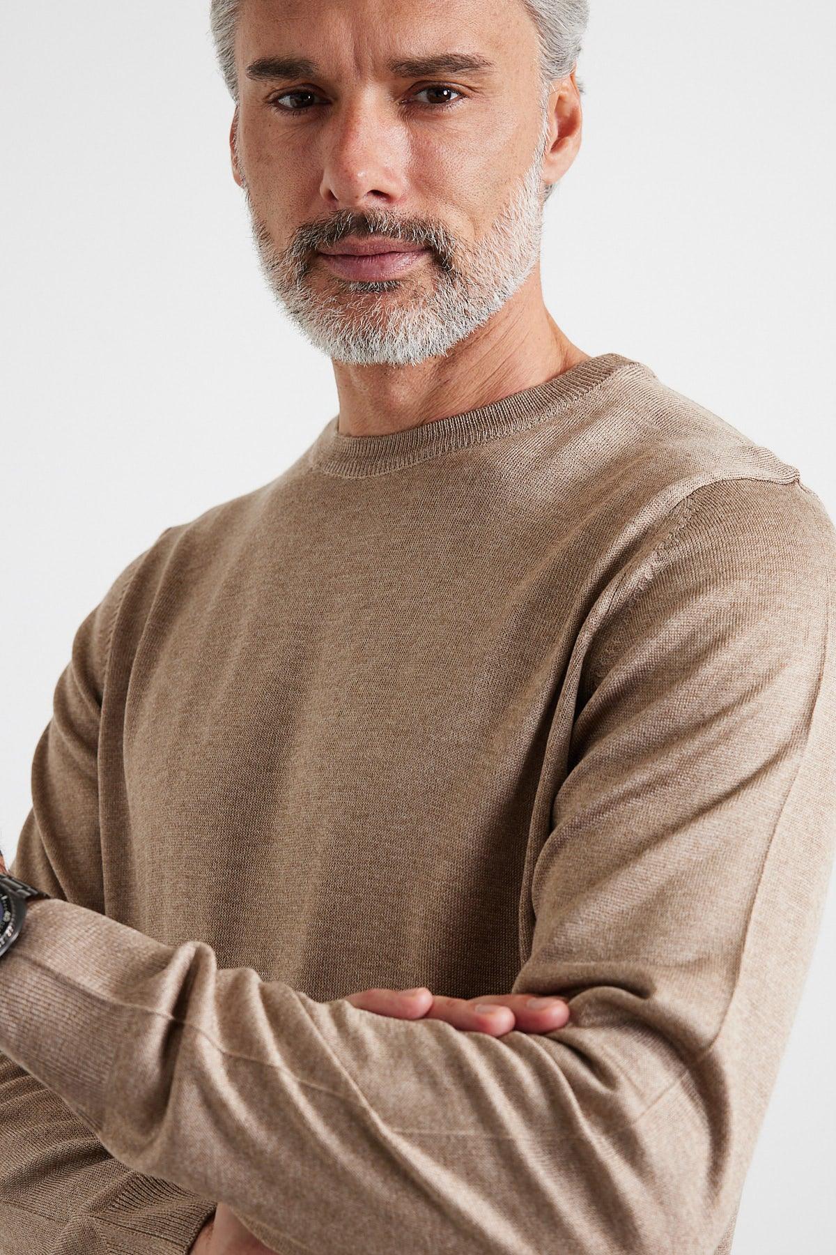 Erkek Büyük Beden Normal Kesim Bisiklet Yaka Triko Kazak - Livio Ferri