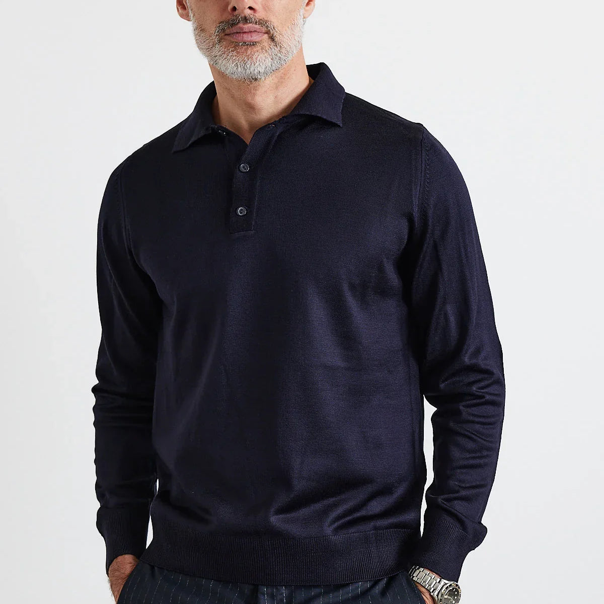 Erkek Büyük Beden Normal Kesim Polo Yaka Triko Kazak