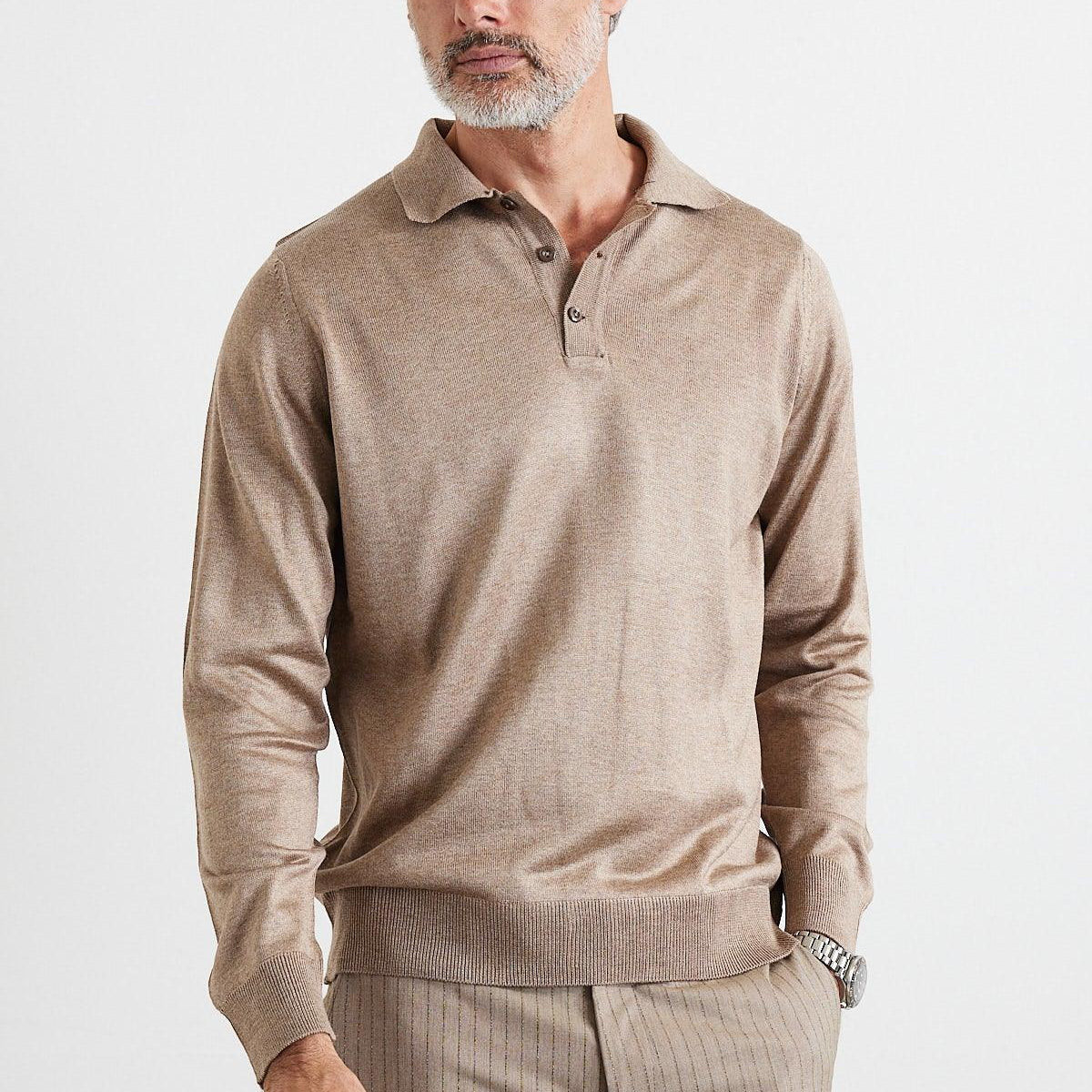 Erkek Büyük Beden Normal Kesim Polo Yaka Triko Kazak