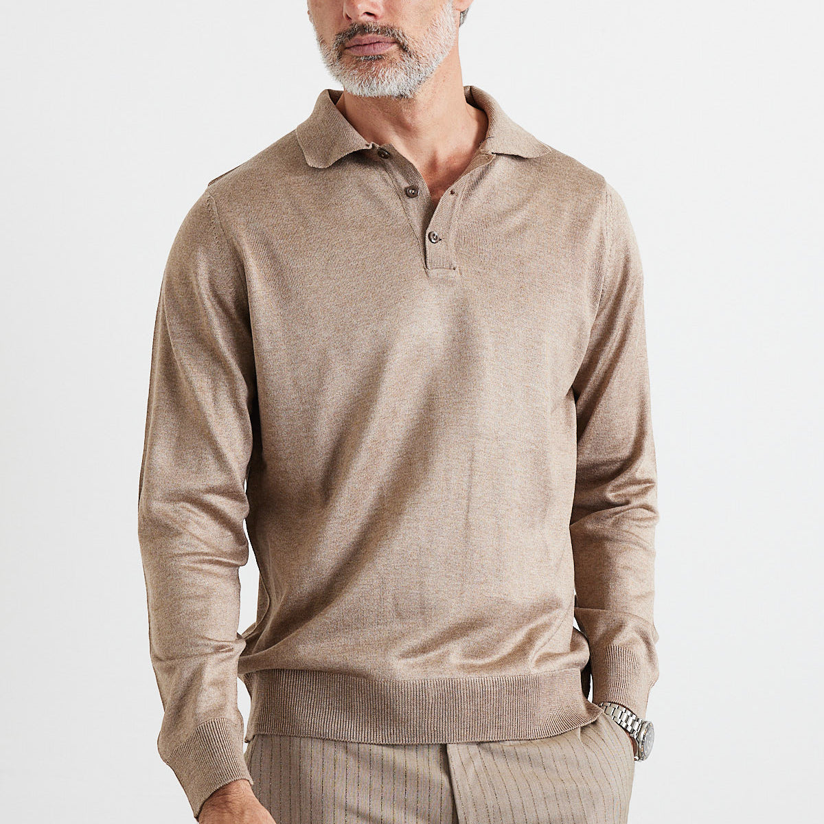 Erkek Büyük Beden Normal Kesim Polo Yaka Triko Kazak